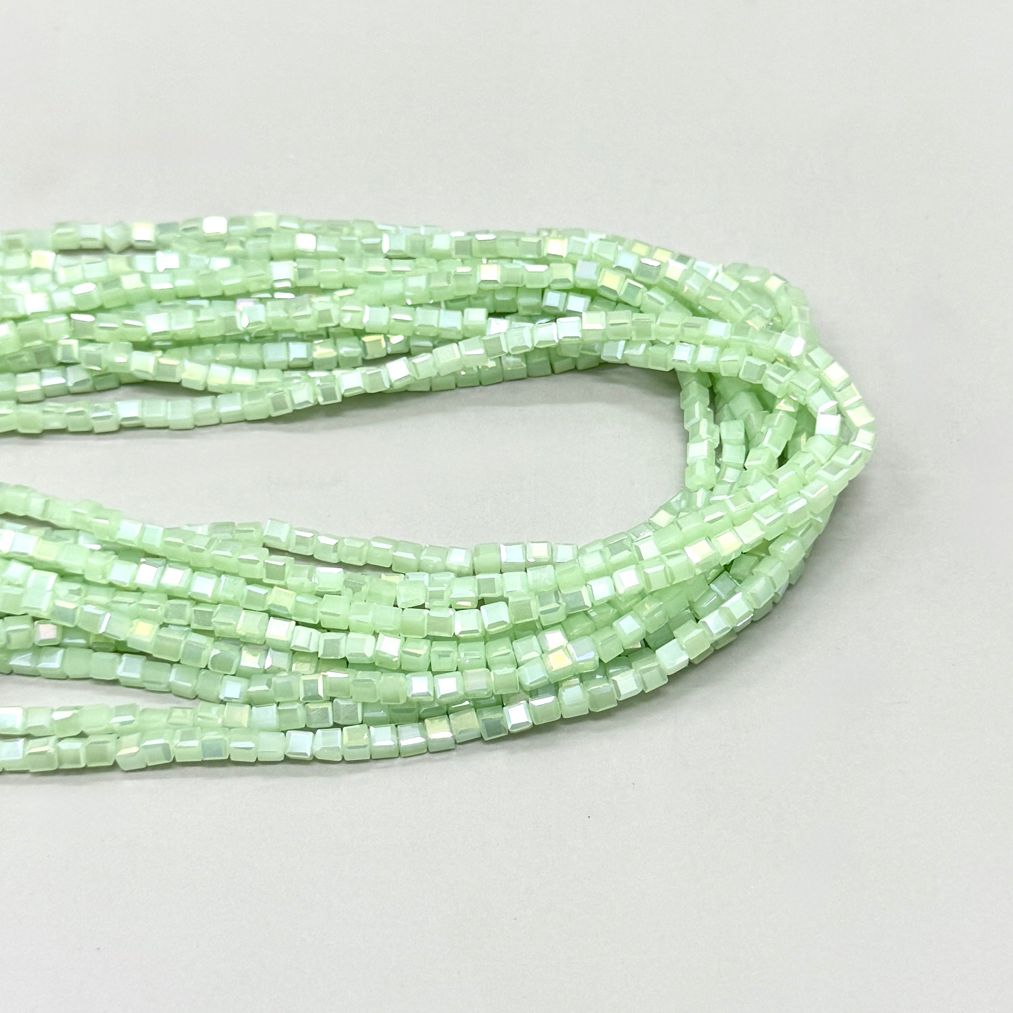 CRISTAL CUADRADO | 3MM | VERDE AGUA TORNASOL