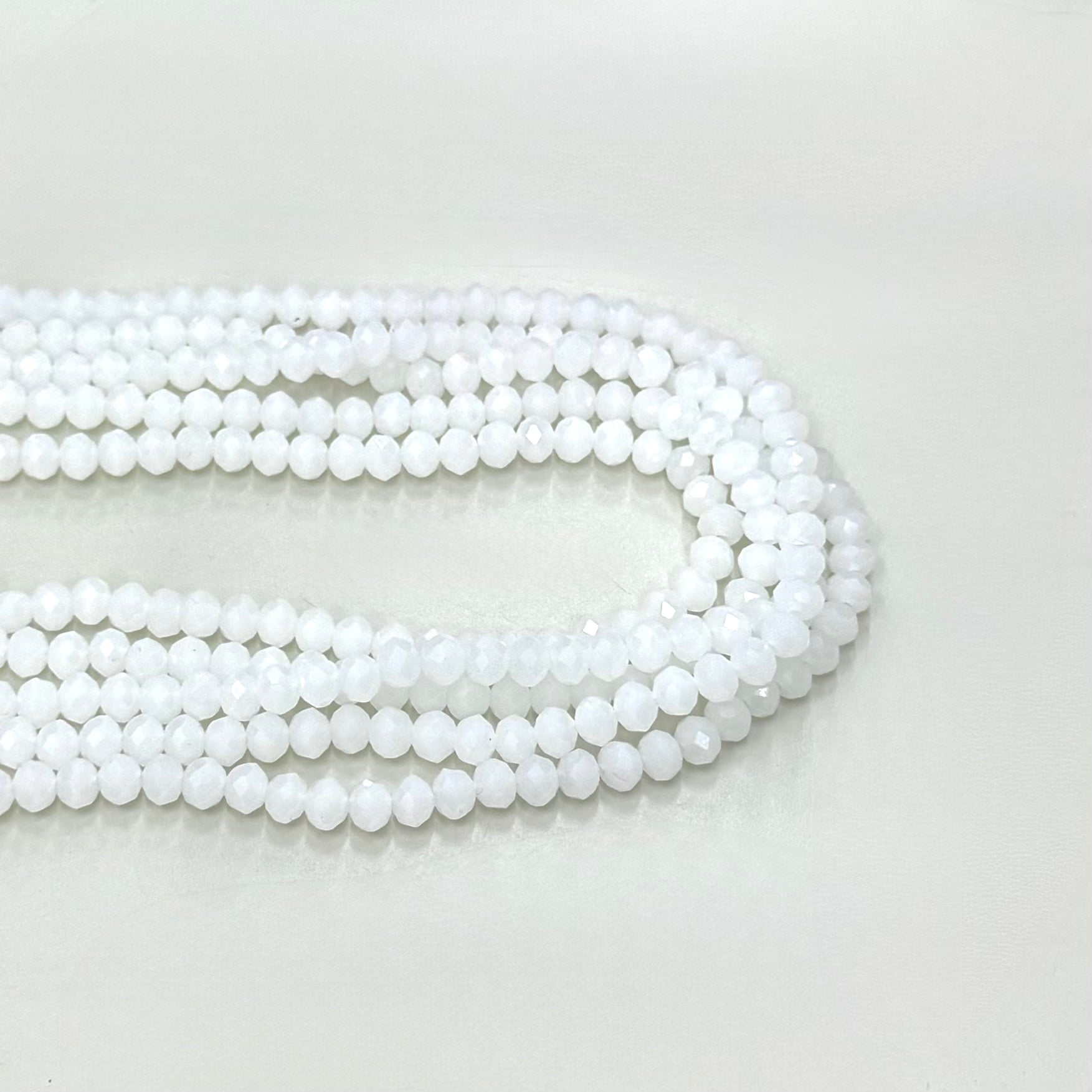 Cristal chato | 6 mm | MATTE BLANCO OPALESCENTE