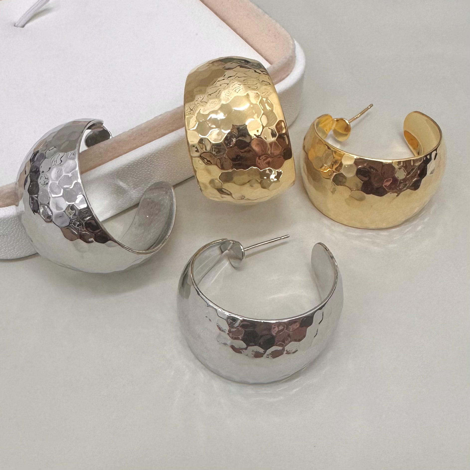 AROS BAÑO DE ORO | ARGOLLAS FACETADAS | 30MM X 20MM