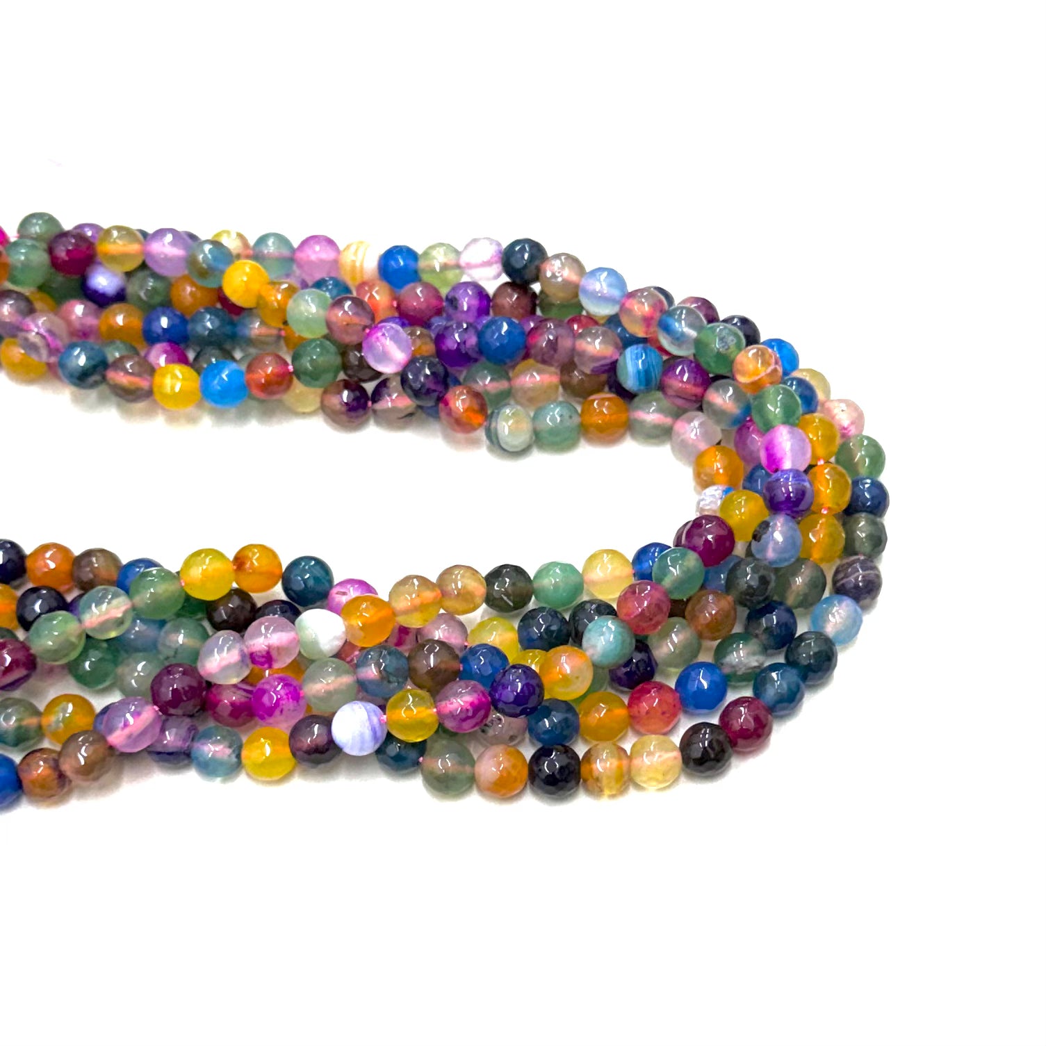 AGATA FACETADA | 8MM | MULTICOLOR TONOS VIBRANTES