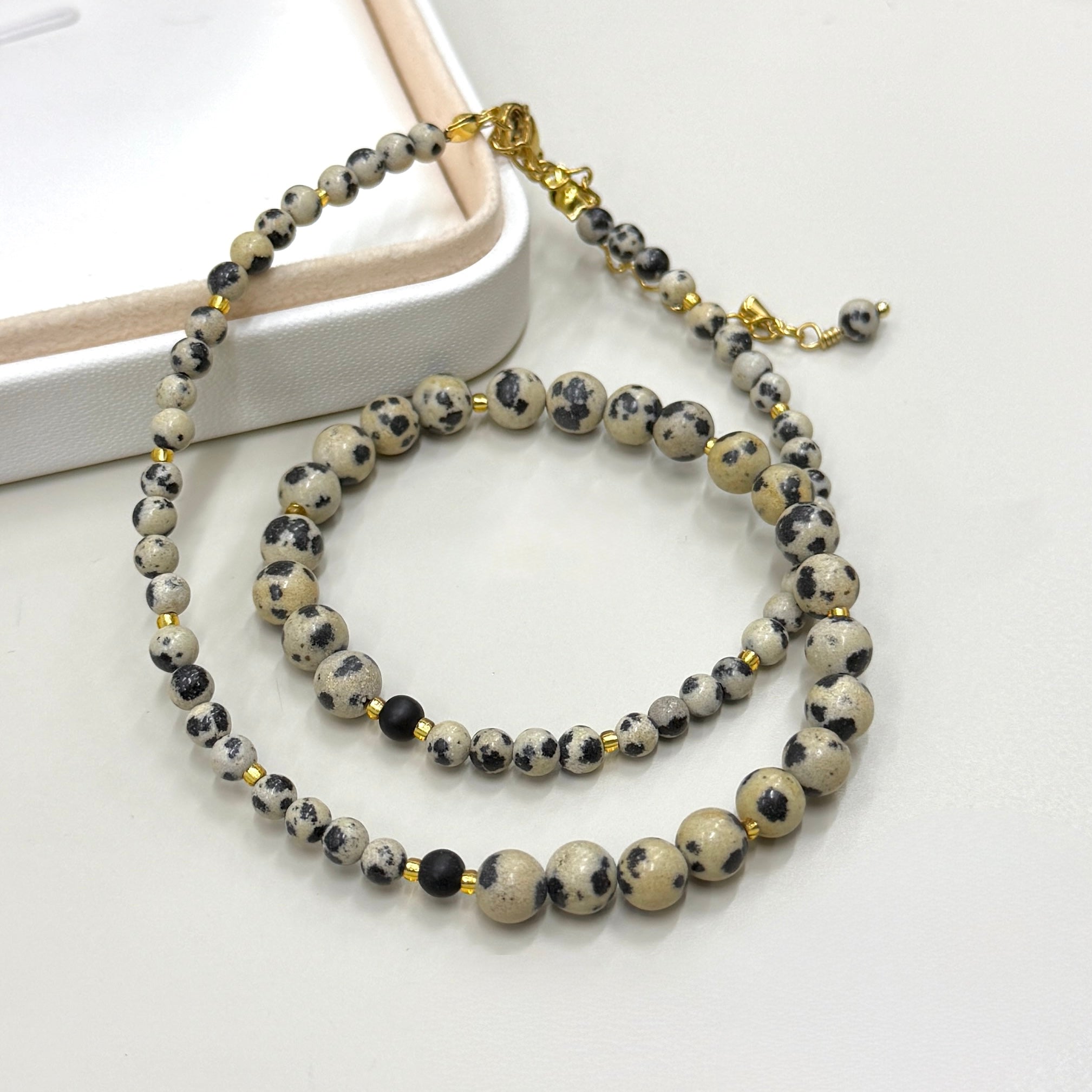 COLLAR JASPE DALMATA Y ONIX | LUNAM