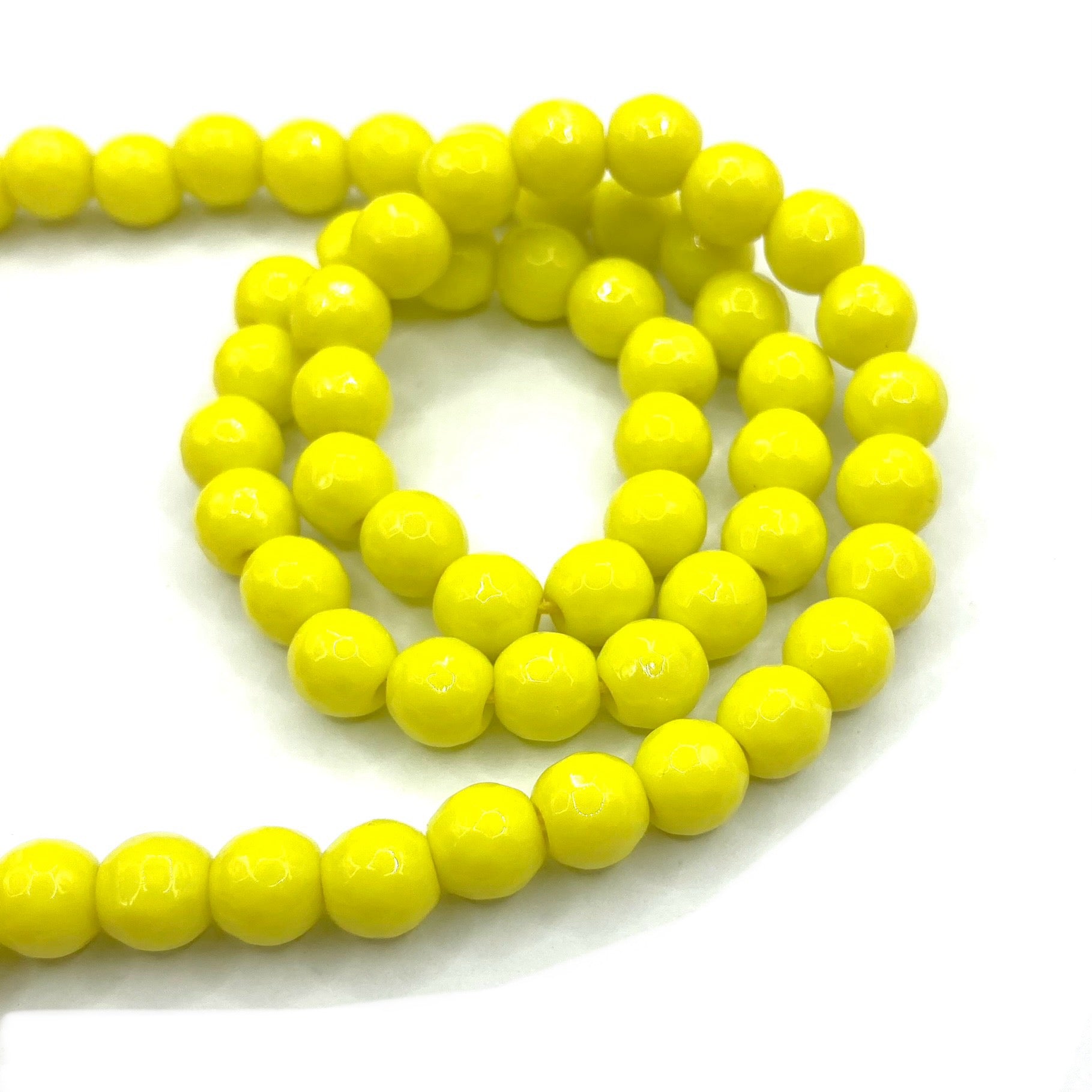 Agata Facetada | 6mm | Matte Amarillo