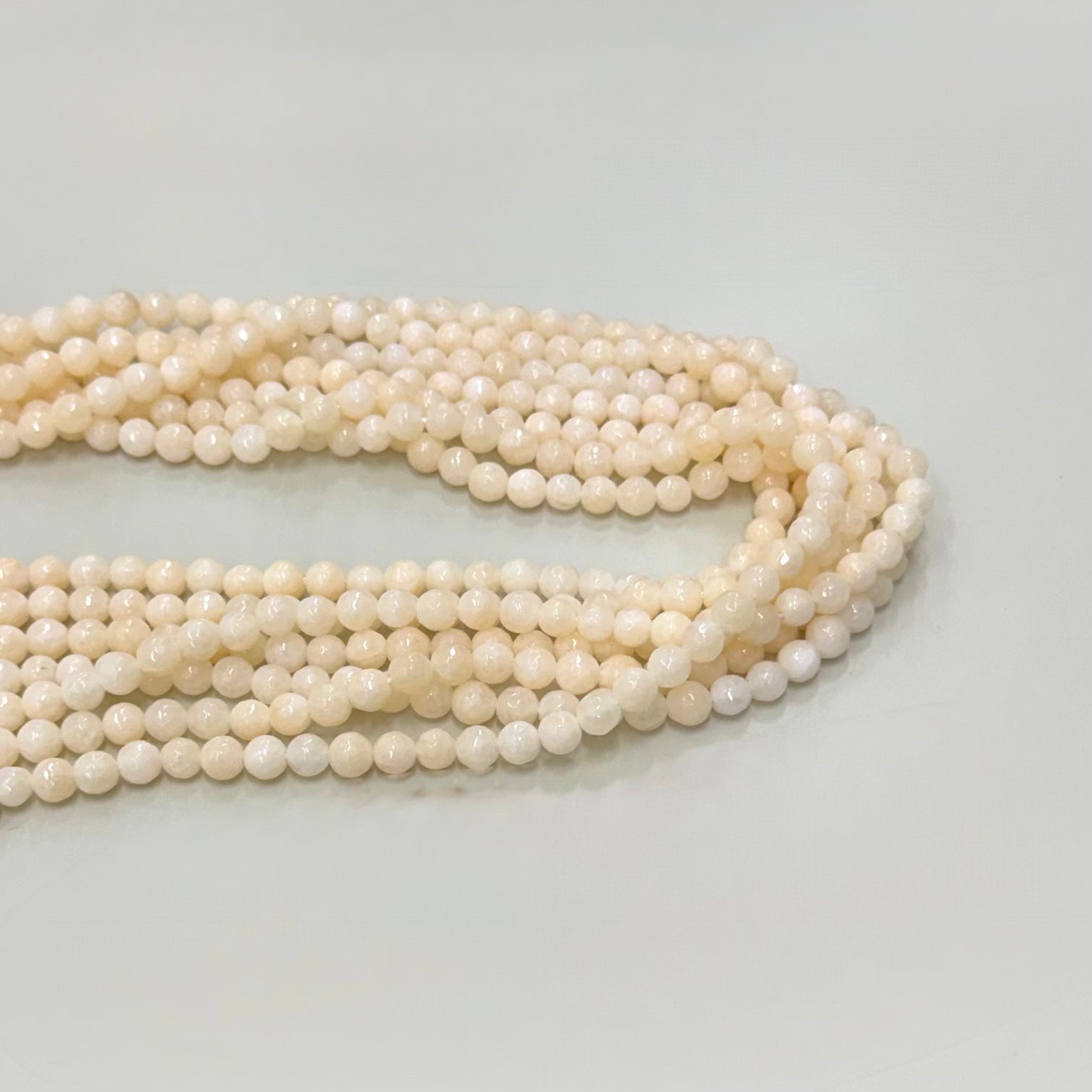 Agata Facetada | 6mm | Crema claro