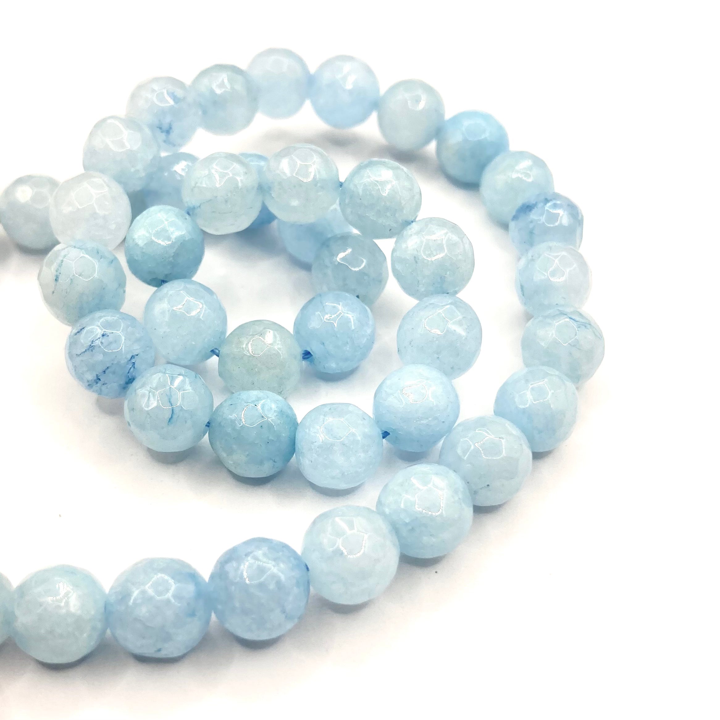 Agata Facetada | 8mm | Celeste Claro