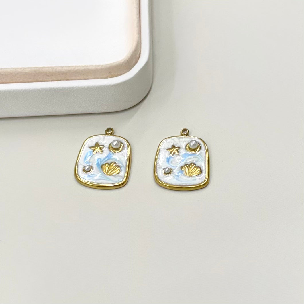 COLGANTE CONCHITA PERLAS Y ESTRELLA | BAÑO DE ORO