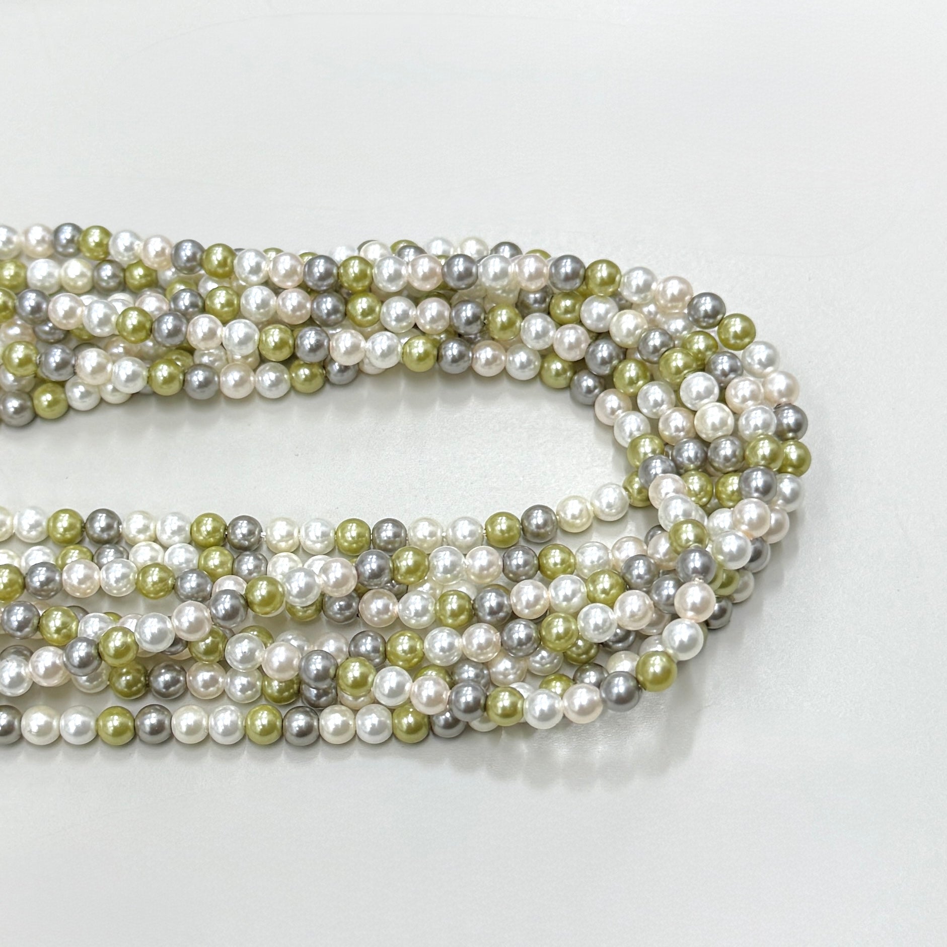 PERLA SHELL | 4MM | MIX GRIS CREMA BLANCO