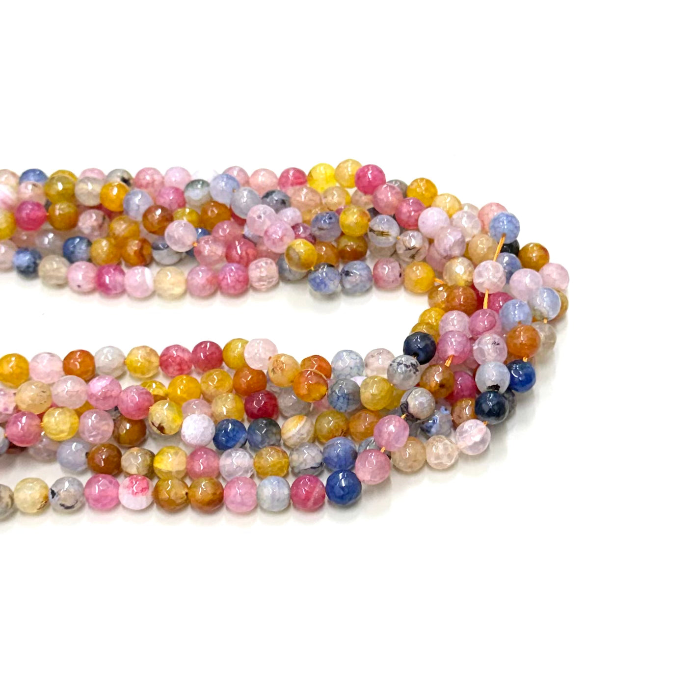 Agata Facetada | Rosa, Azul y Amarillo