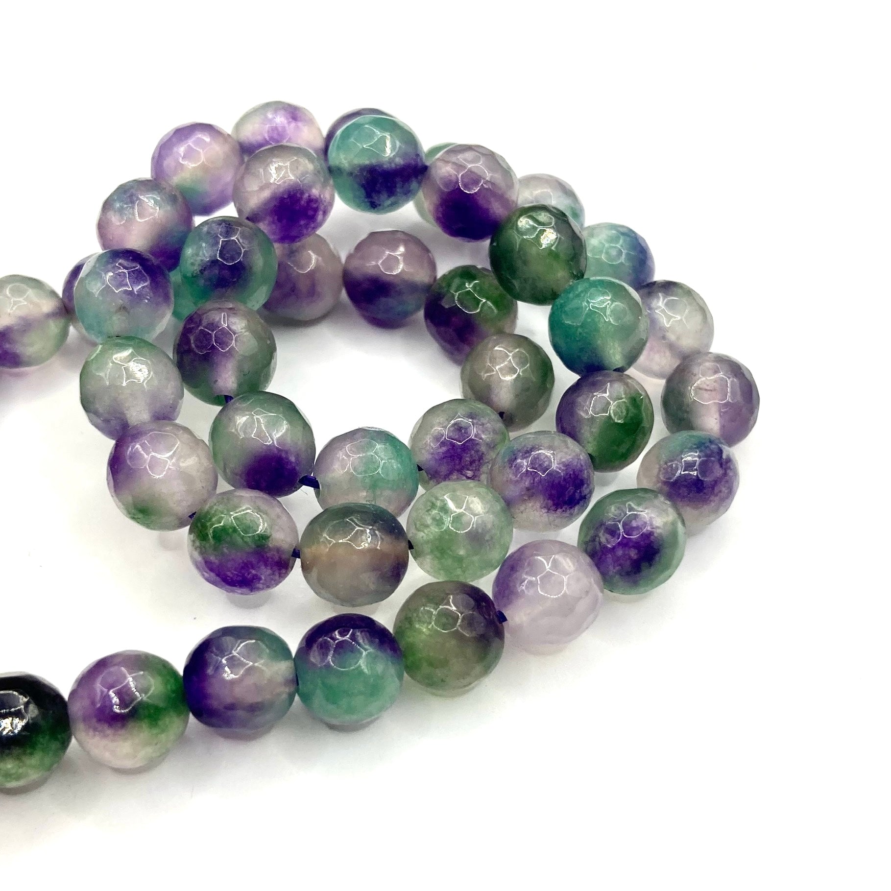 Agata Facetada | 8mm | Bicolor Turquesa Morado