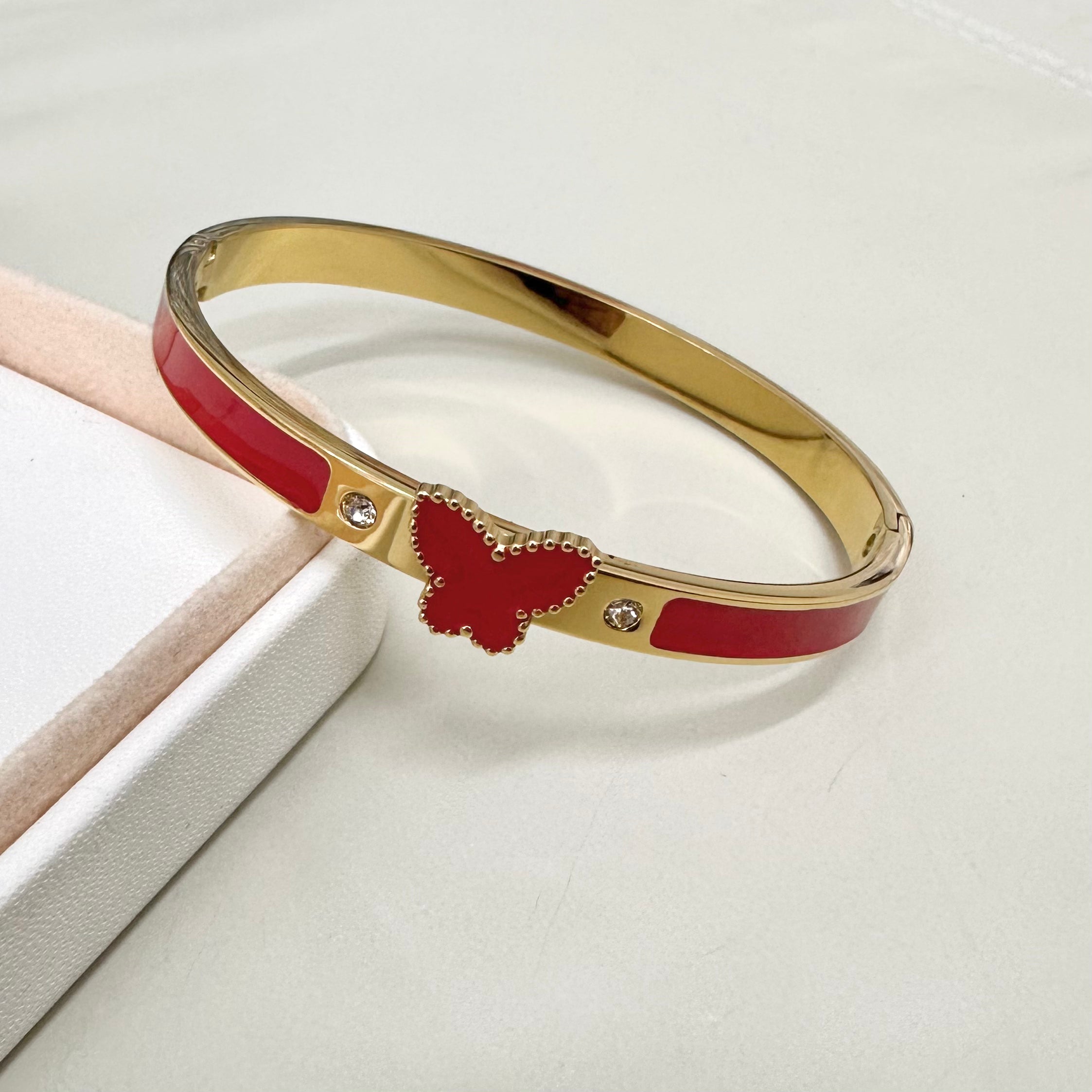 PULSERA RIGIDA | MARIPOSA ROJA
