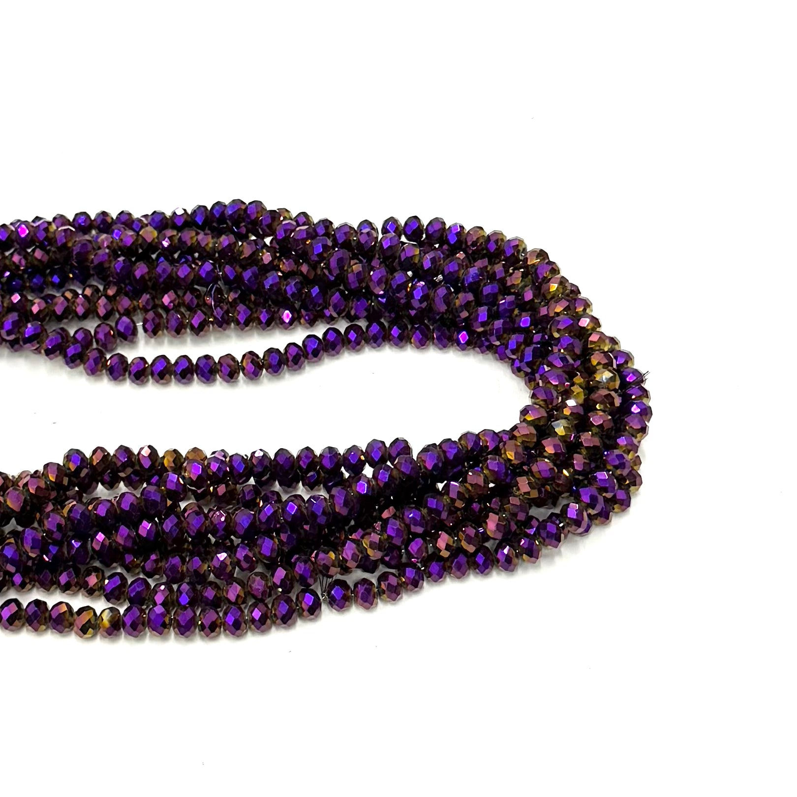 Cristal chato | 6 mm | Metal Violeta Dorado