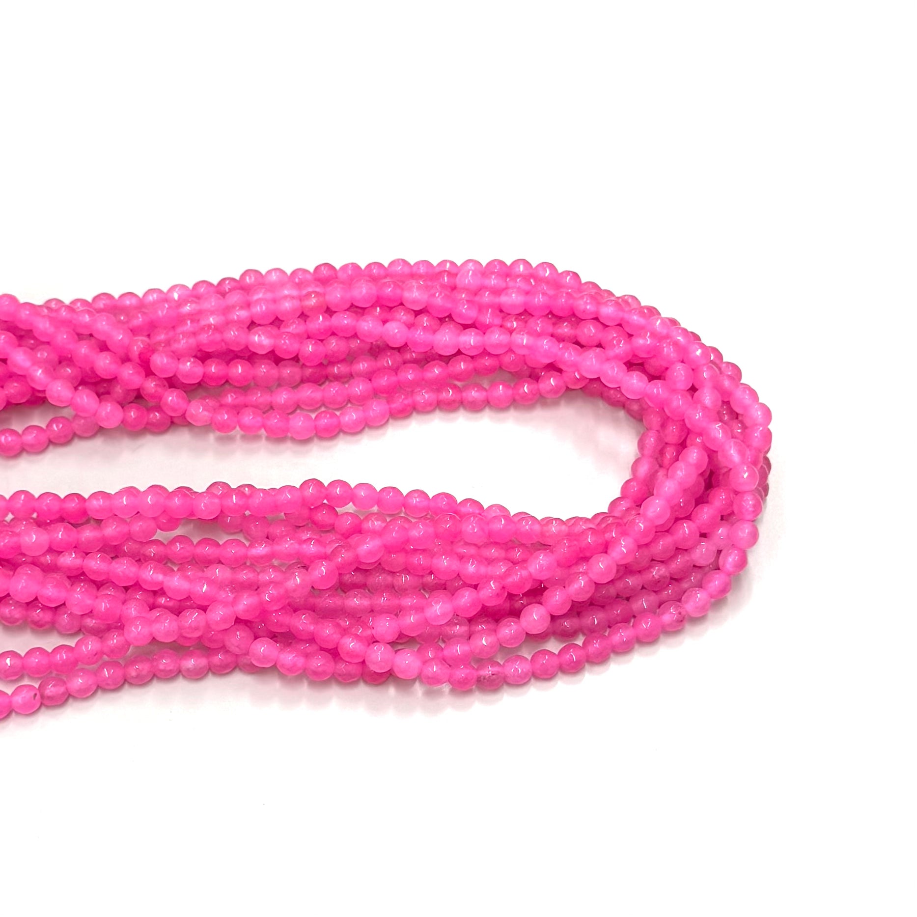 Agata Facetada | 4mm | Rosado Fluorescente