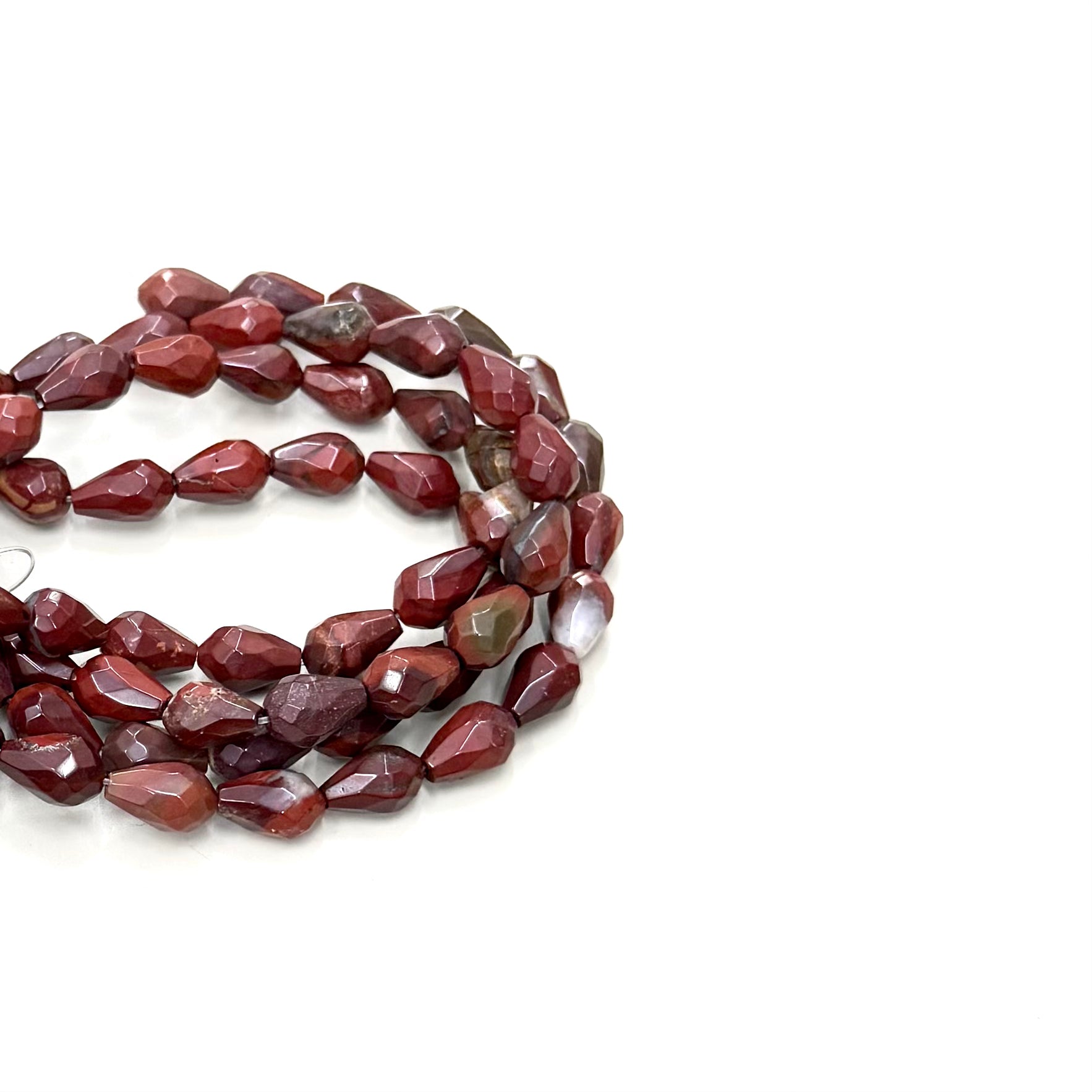 GOTA FACETADA | 12X8MM | JASPE ROJO