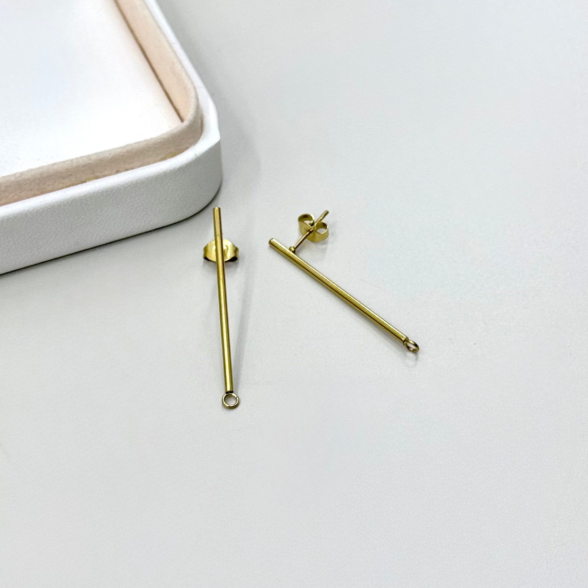 BASE DE ARO | PALITO LARGO | BAÑO DE ORO 18K | 35MM