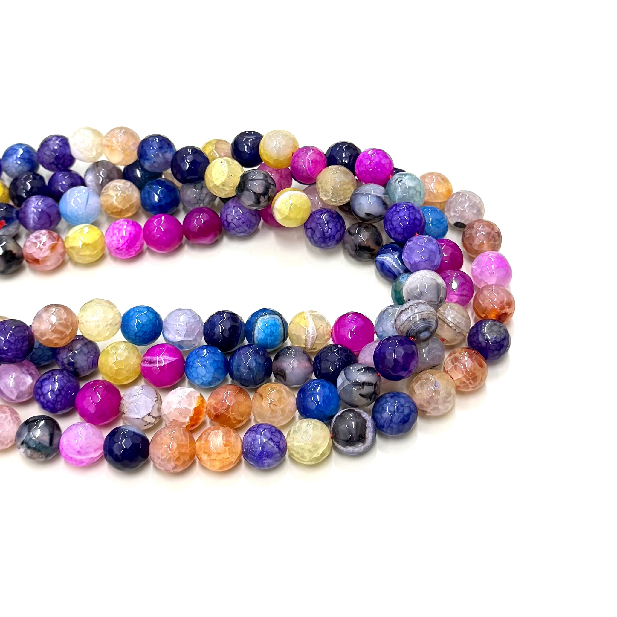 Agata Facetada | Multicolor Morado-Azul-Fucsia.