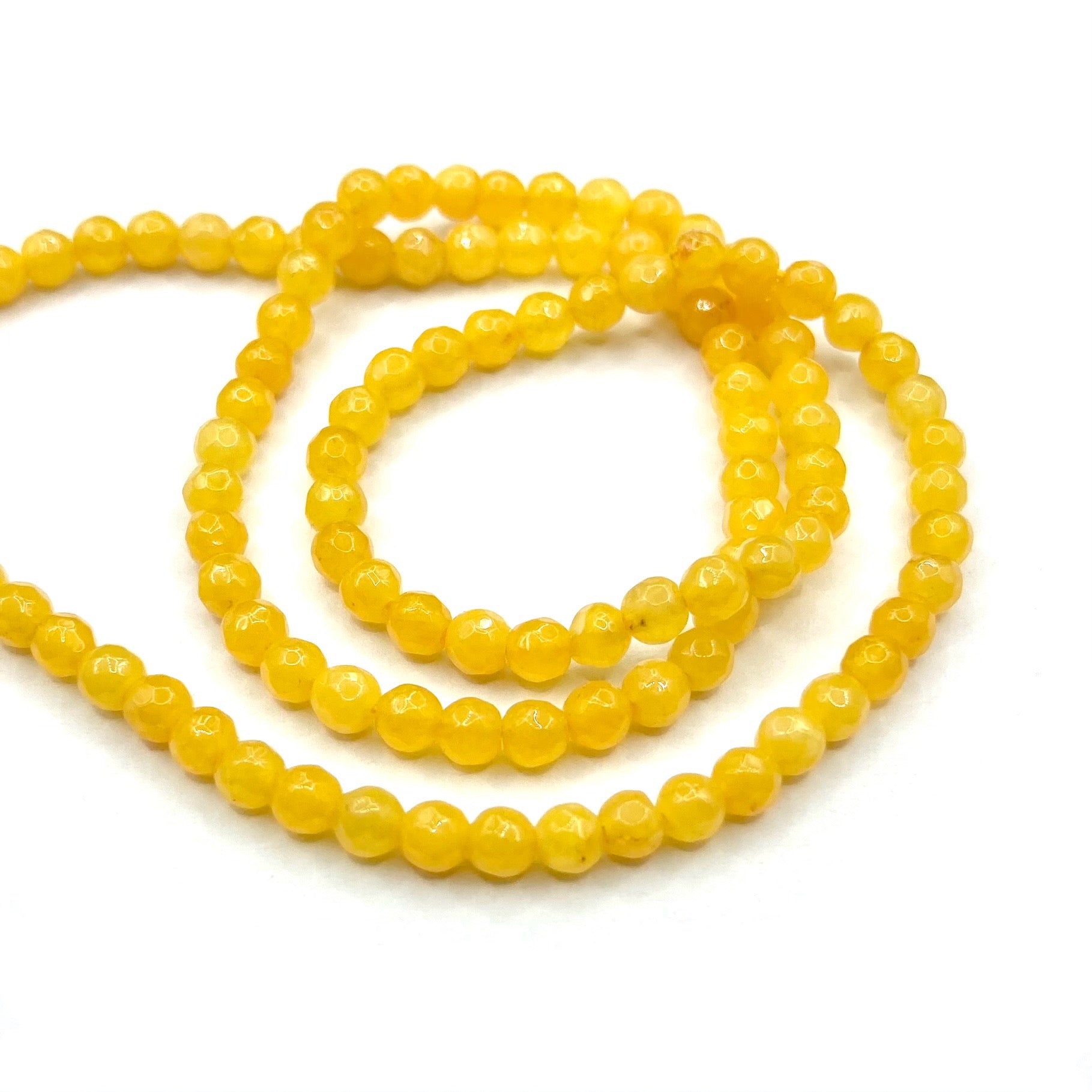 Agata Facetada | 3mm | Amarillo intenso