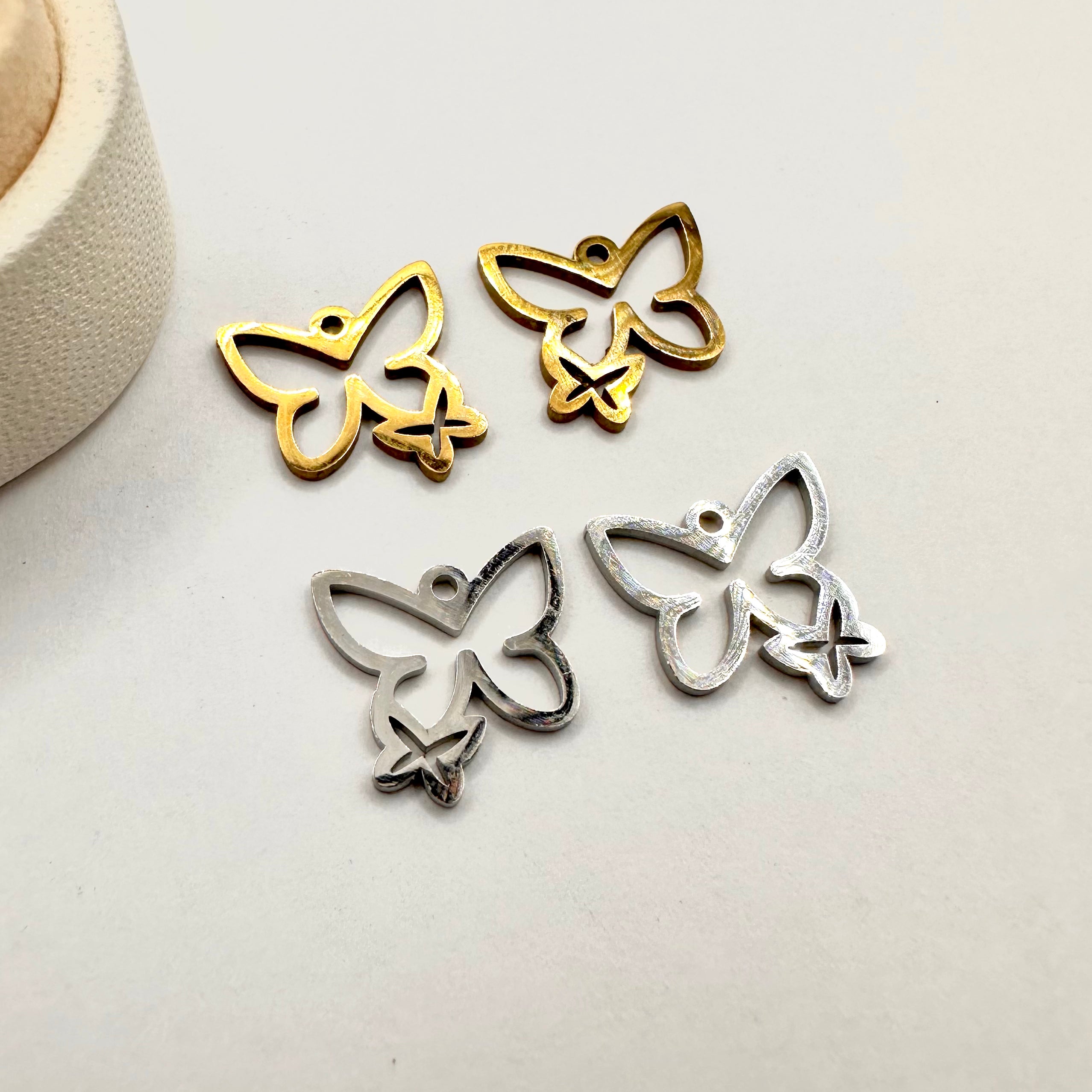 COLGANTE ACERO | DOS MARIPOSAS