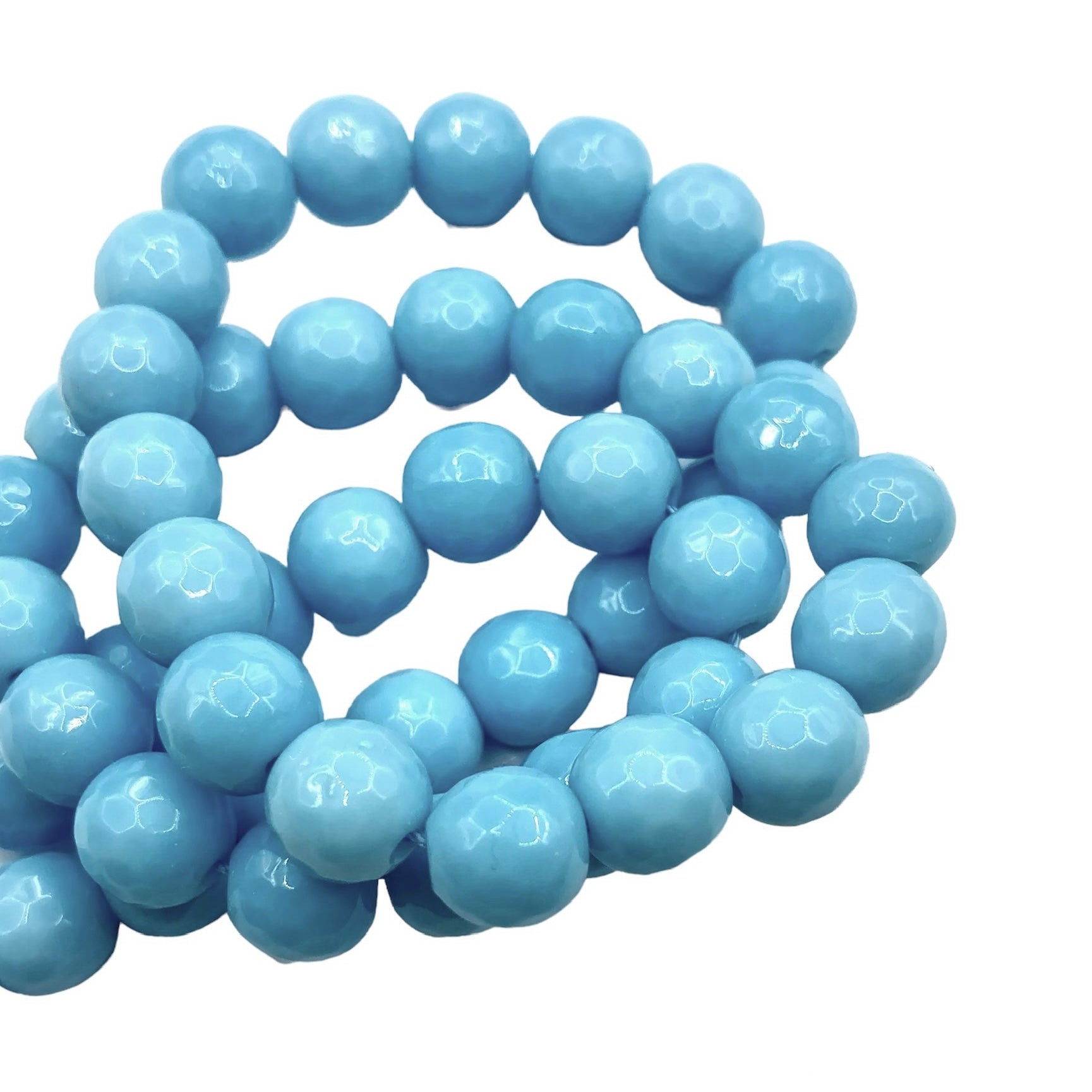 Agata Facetada | 8mm | Celeste