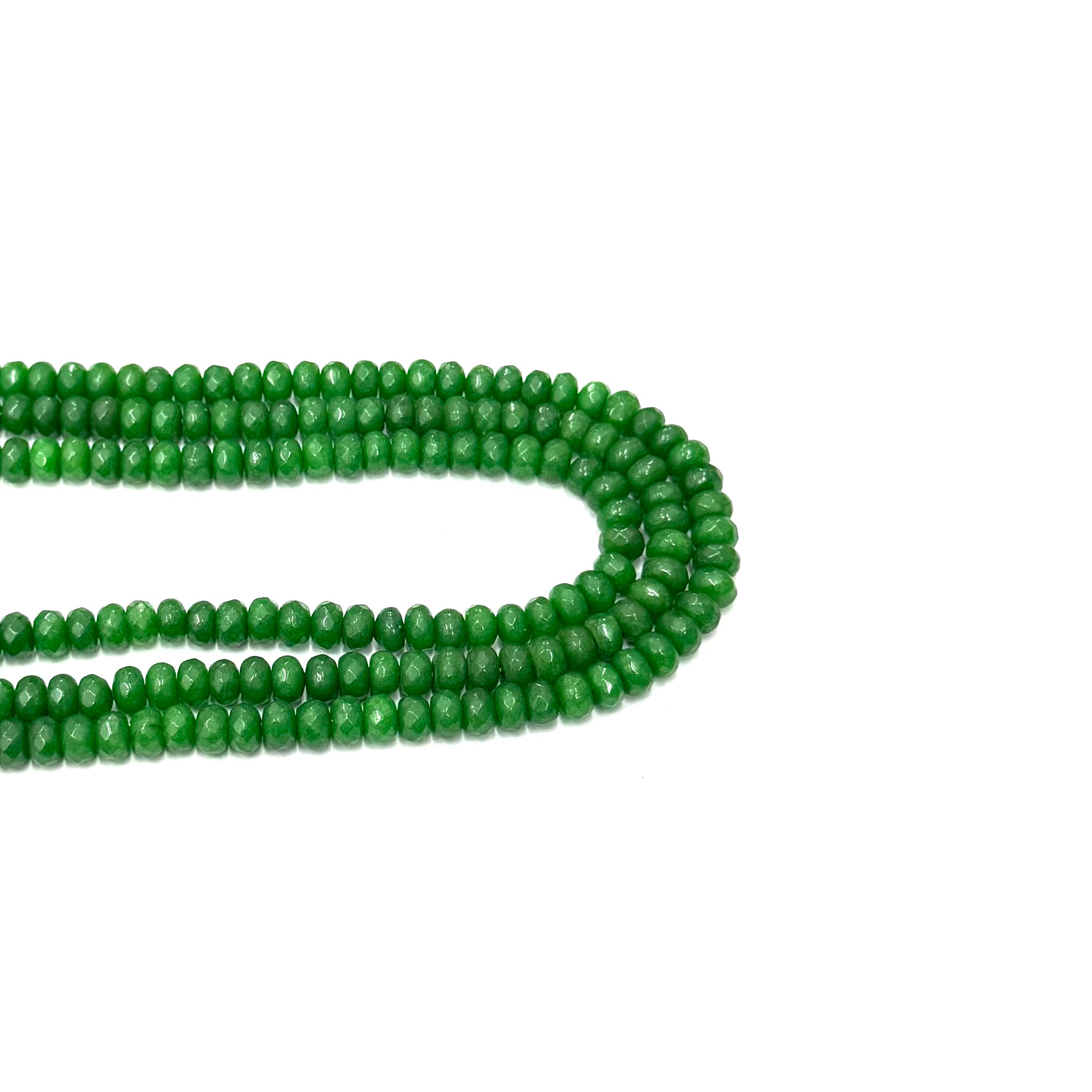 AGATA FACETADA RONDELL | 6MM | VERDE PASTO
