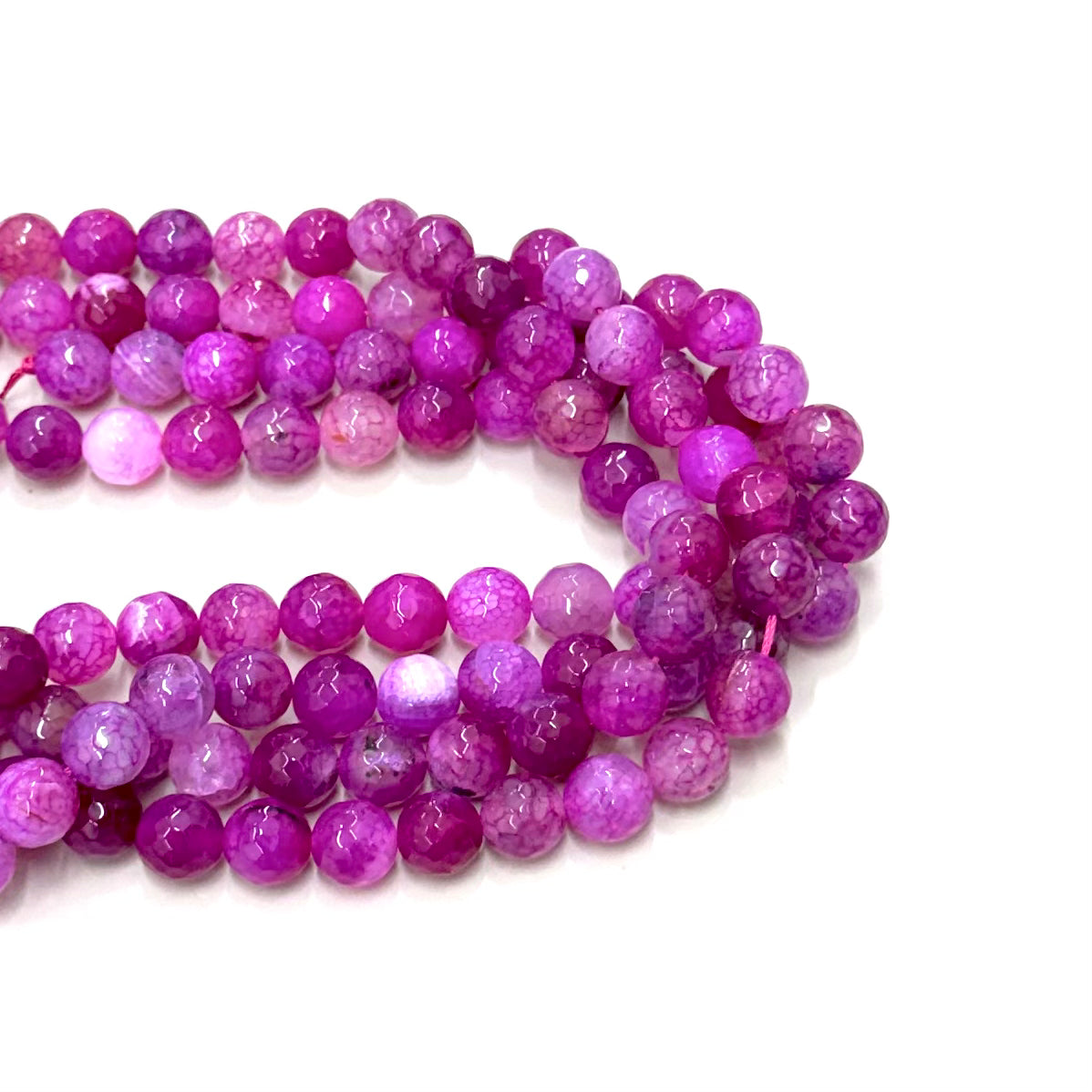 AGATA FACETADA | 12MM | MAGENTA MATIZADO CON VENAS