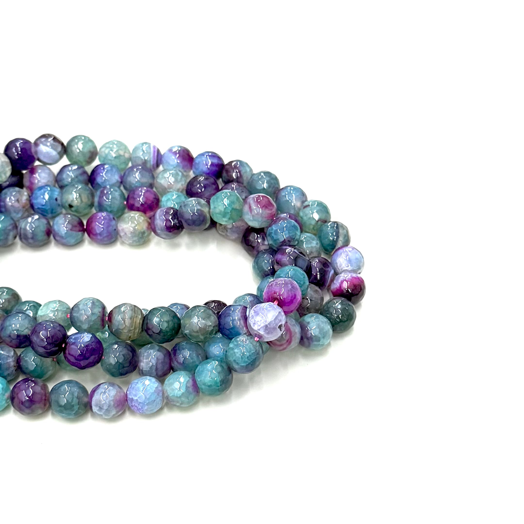 AGATA FACETADA | 12MM | MORADO TURQUESA MATIZADO