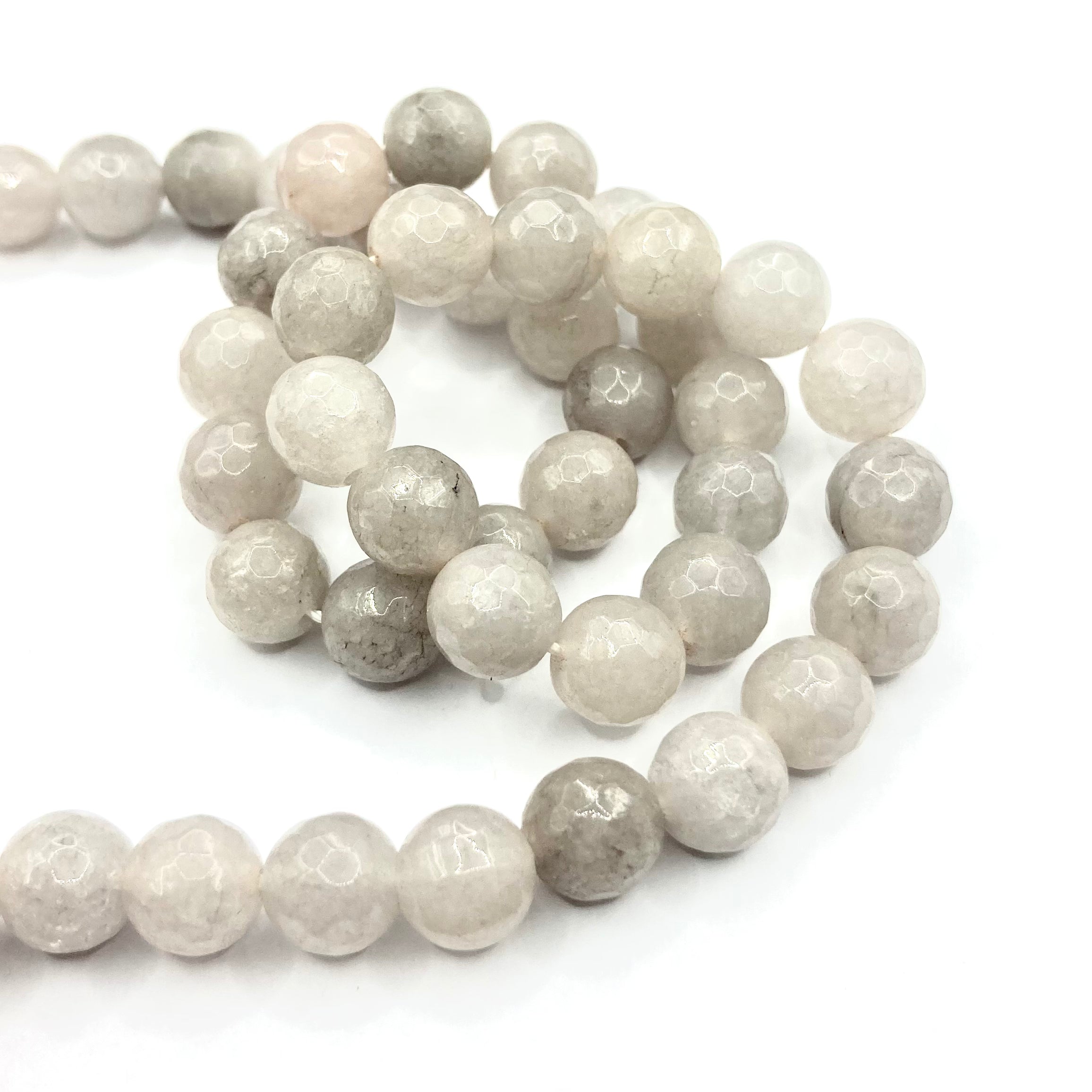 Agata Facetada | 8mm | Gris Claro