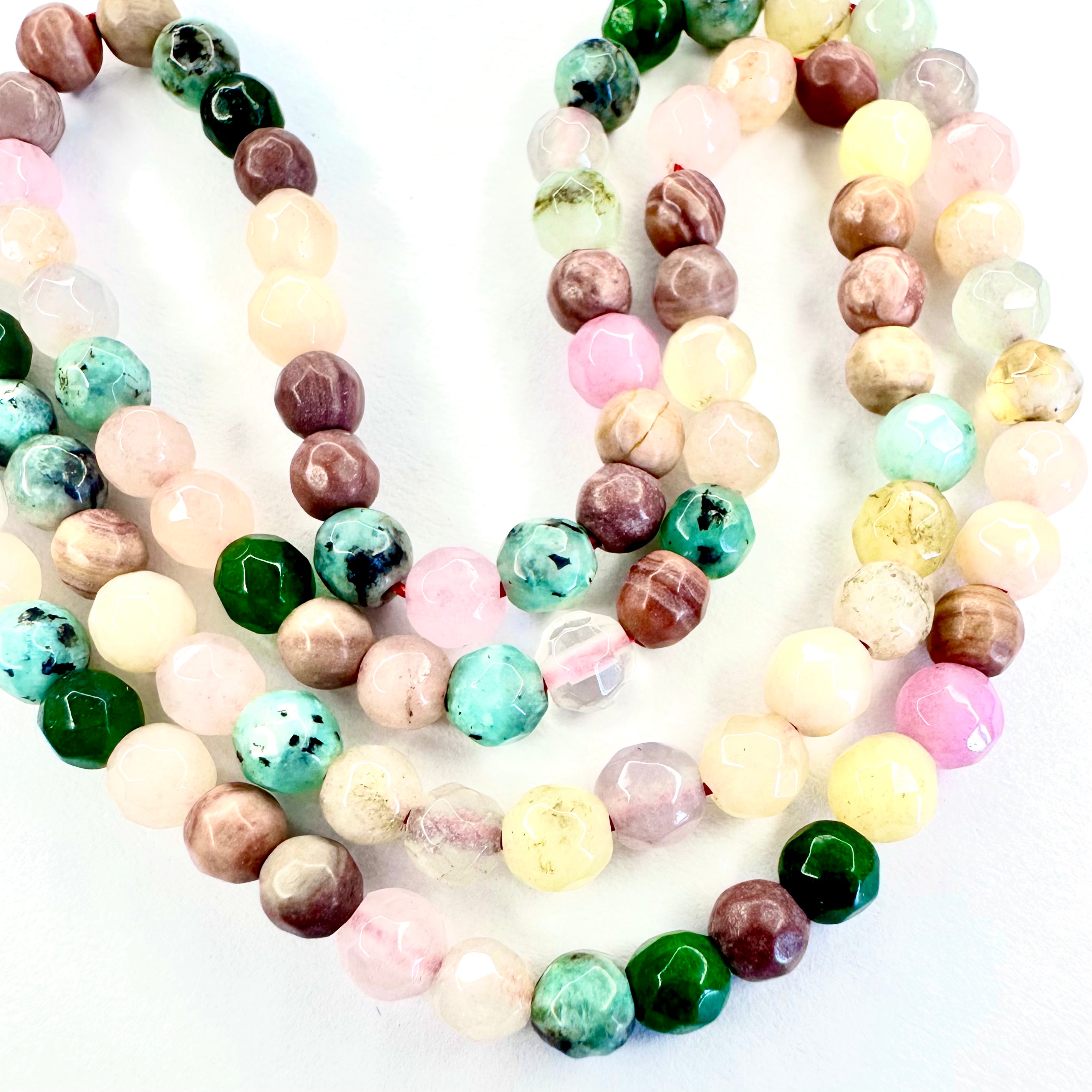 Agata Facetada | AMARILLO ROSA Y VERDE MATIZADO