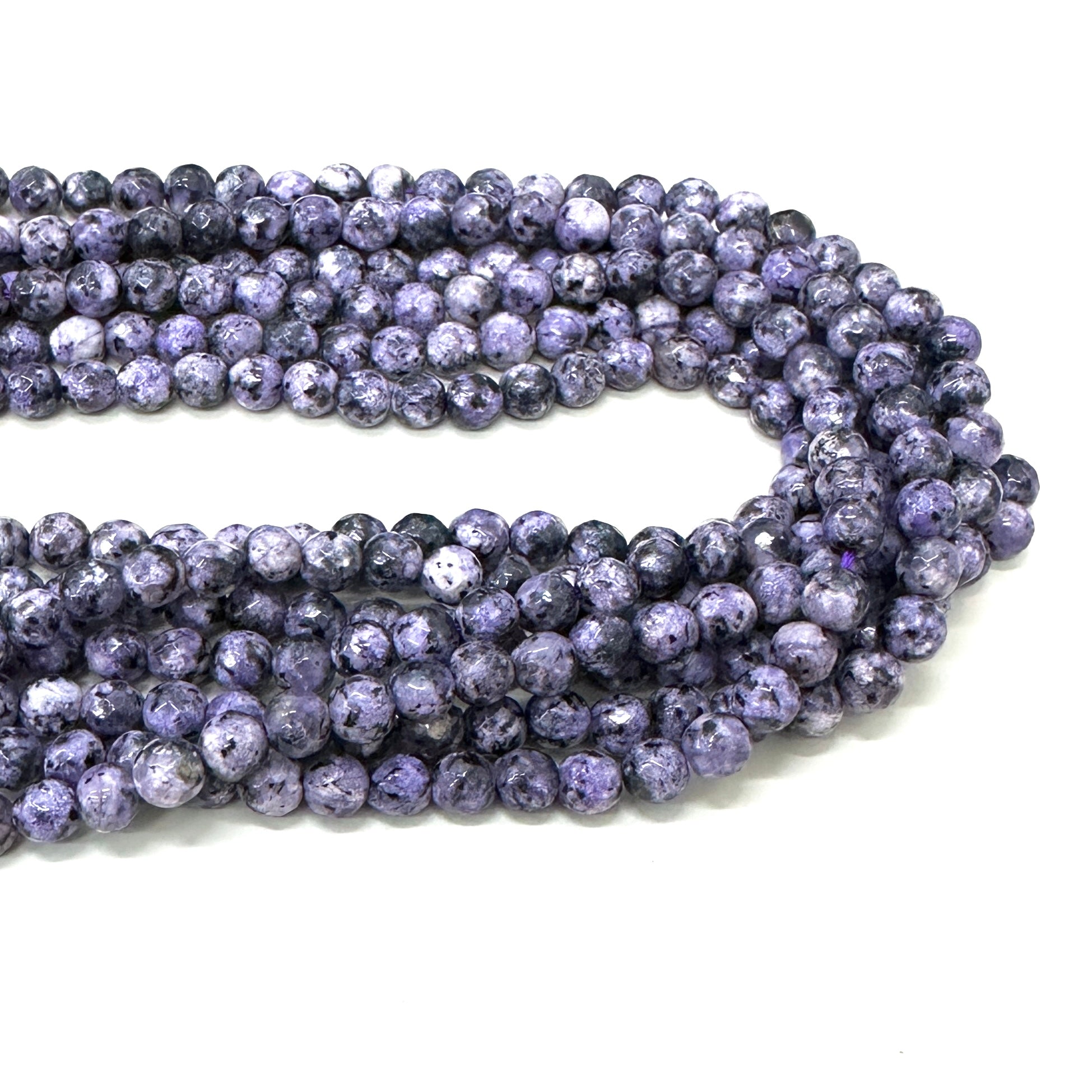 AGATA FACETADA | 6MM | MORADO JASPEADO