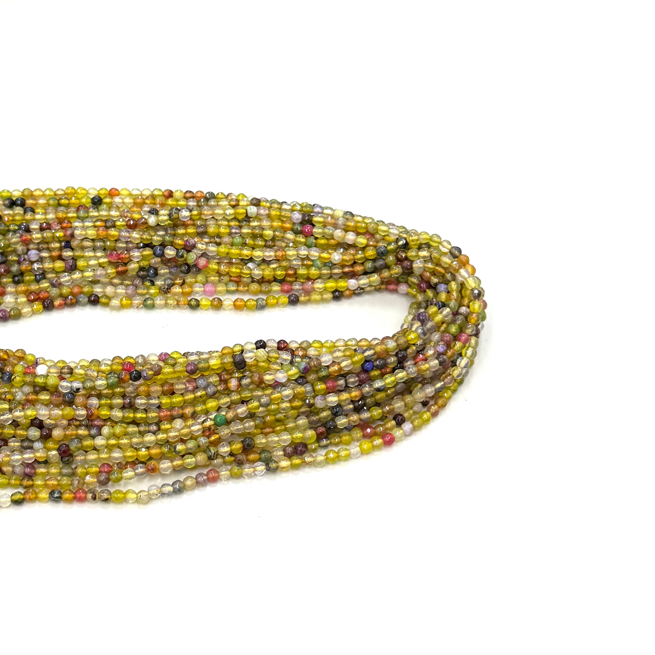Agata Facetada | 3mm | Mix amarillo y oliva