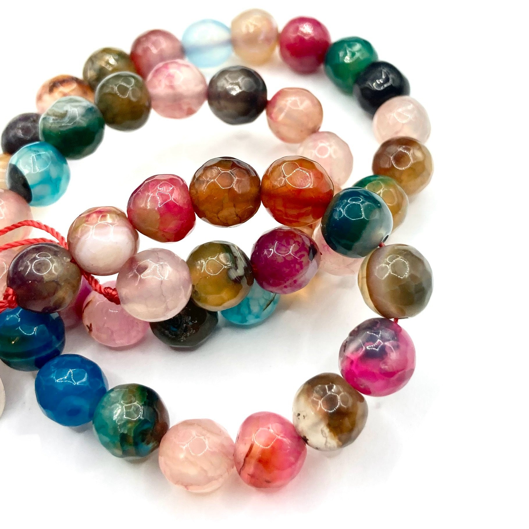 Agata Facetada | 8mm | Fucsia Calipso y morado