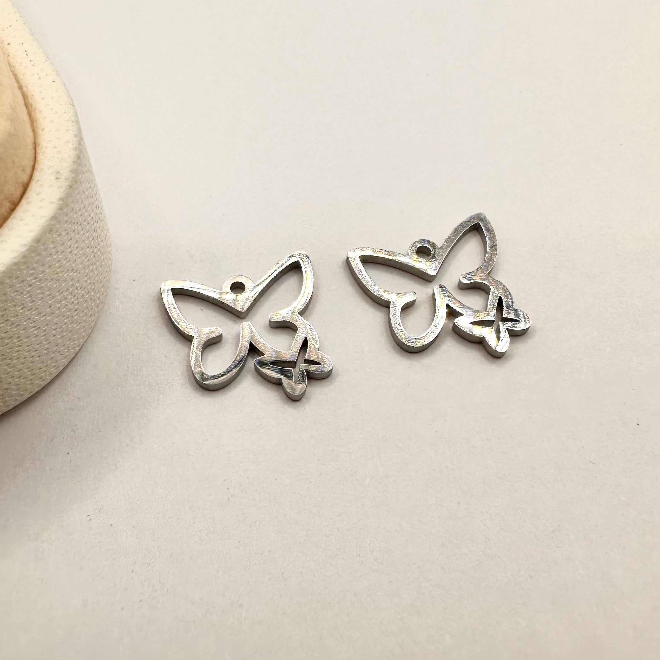 COLGANTE ACERO | DOS MARIPOSAS