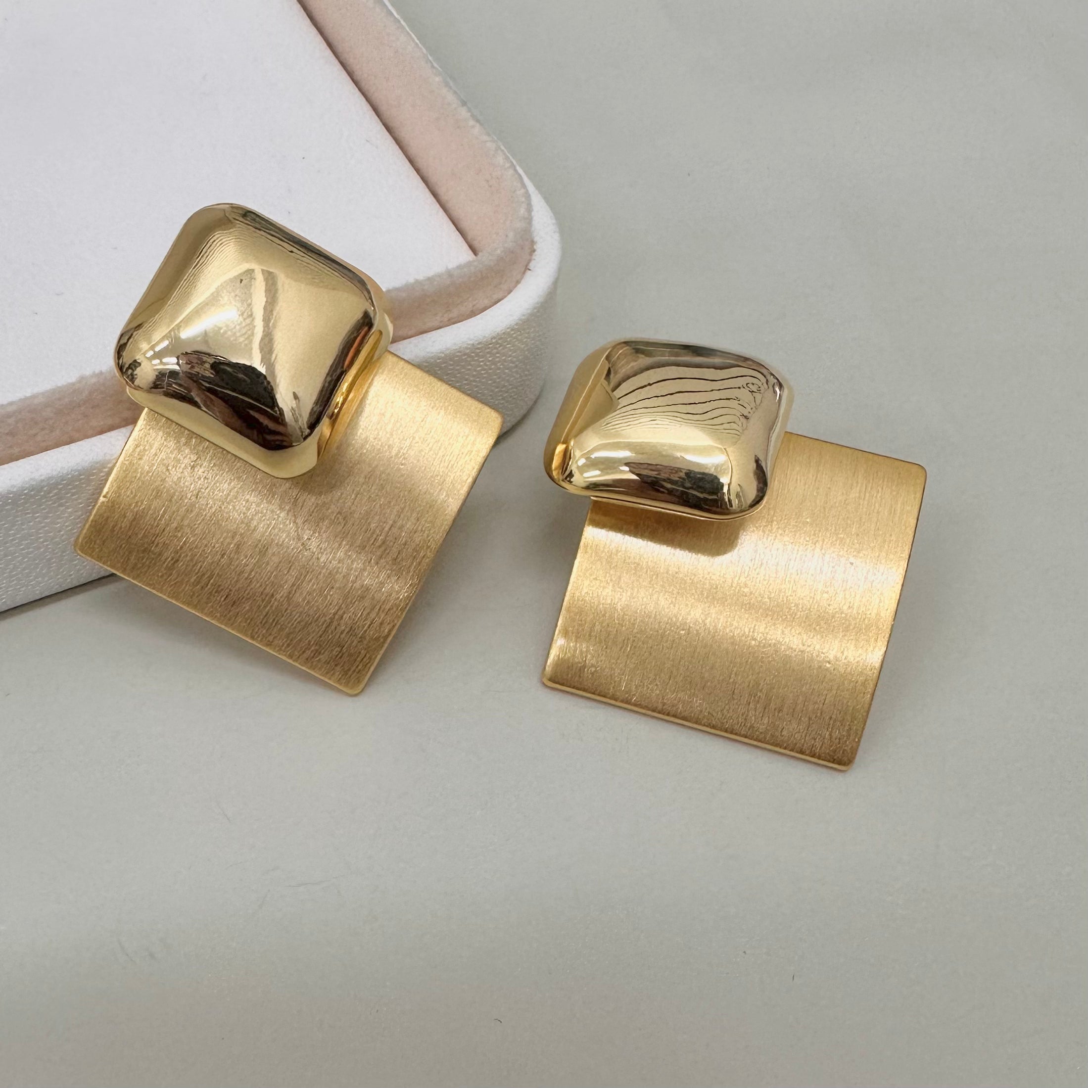 AROS BAÑO DE ORO | CUADRADOS | 40MM X 35MM