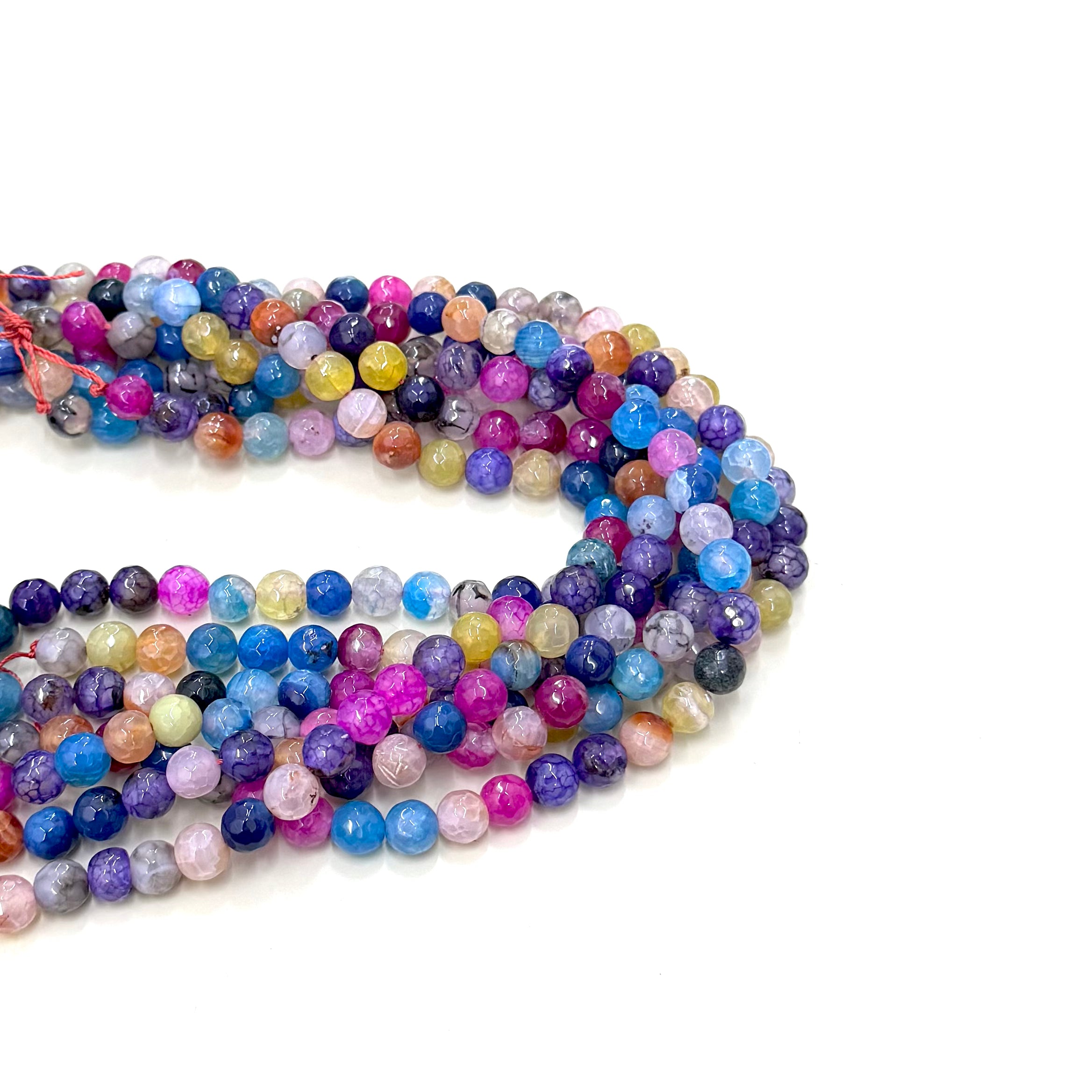 Agata Facetada | Multicolor Morado-Azul-Fucsia.