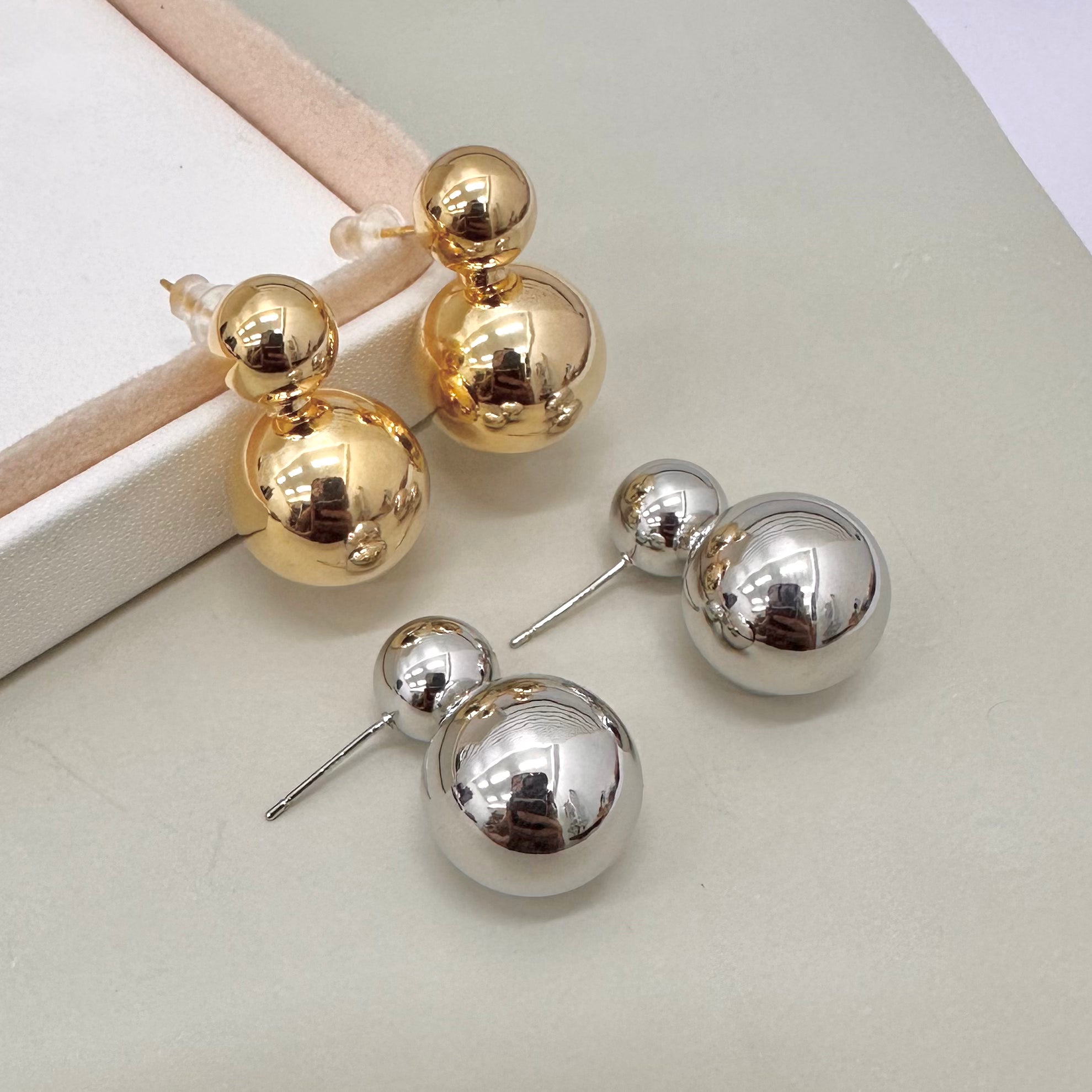 AROS BAÑO DE ORO | DOBLE ESFERA | 27MM