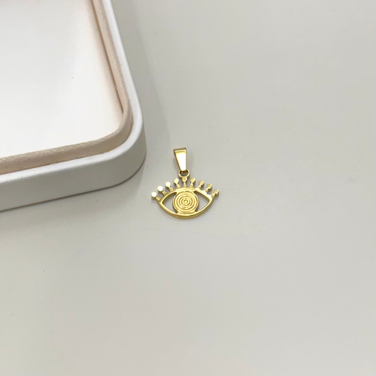 COLGANTE OJO TURCO ESPIRAL | BAÑO DE ORO
