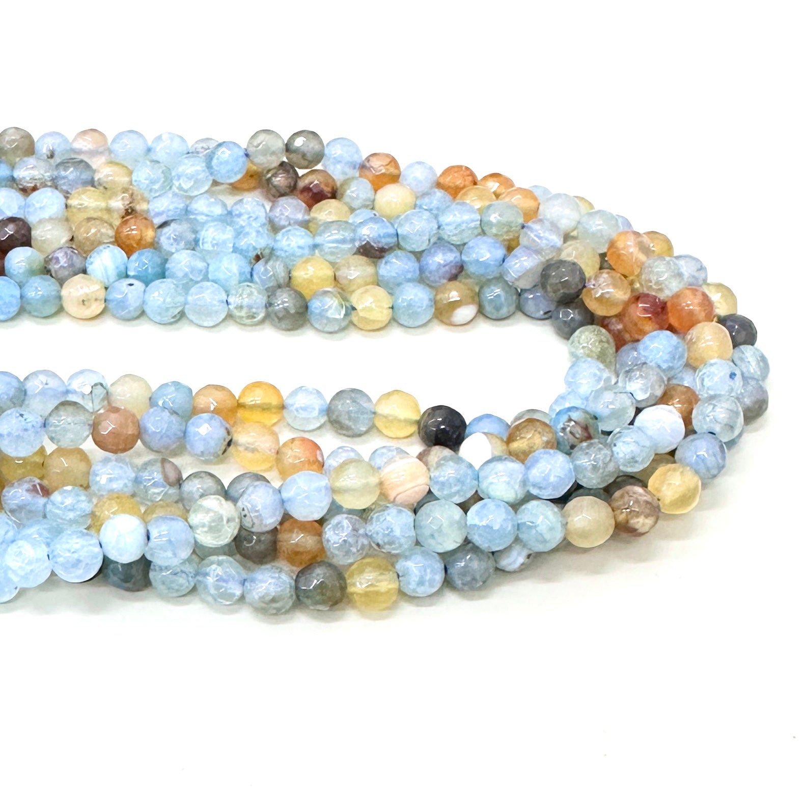 AGATA FACETADA | 6MM | CELESTE NARANJA MATIZADO