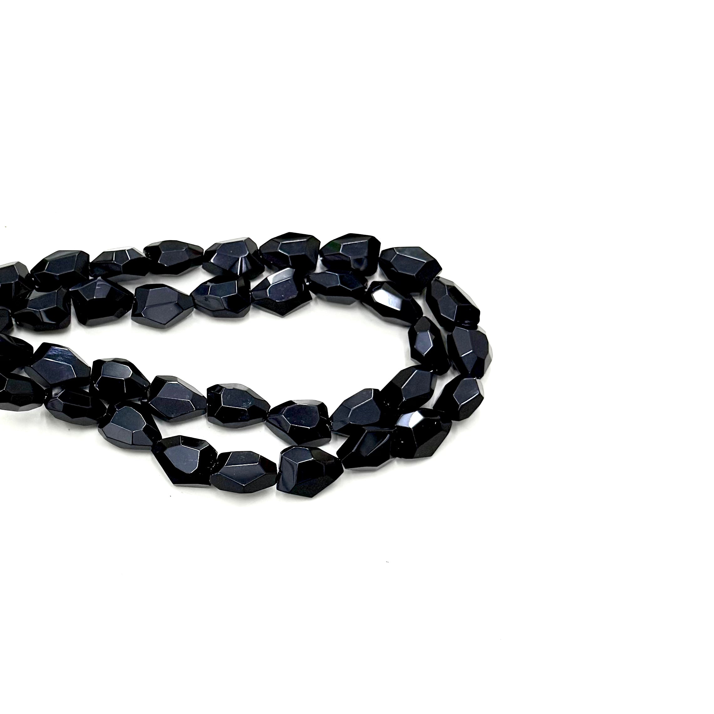 PIEDRA DE DISEÑO | ONIX NEGRO | IRREGULAR FACETADO | 19X14MM