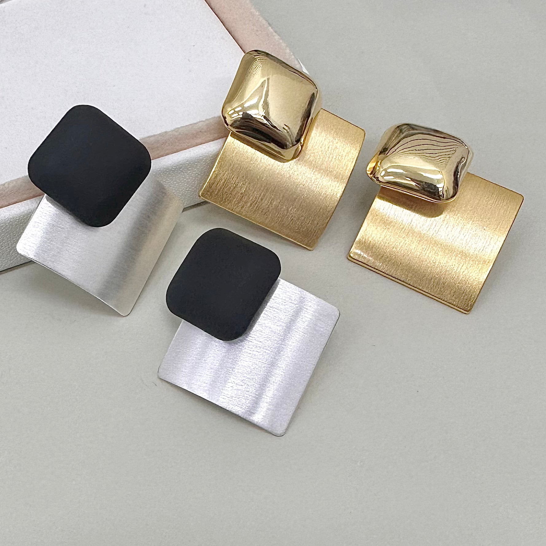 AROS BAÑO DE ORO | CUADRADOS | 40MM X 35MM