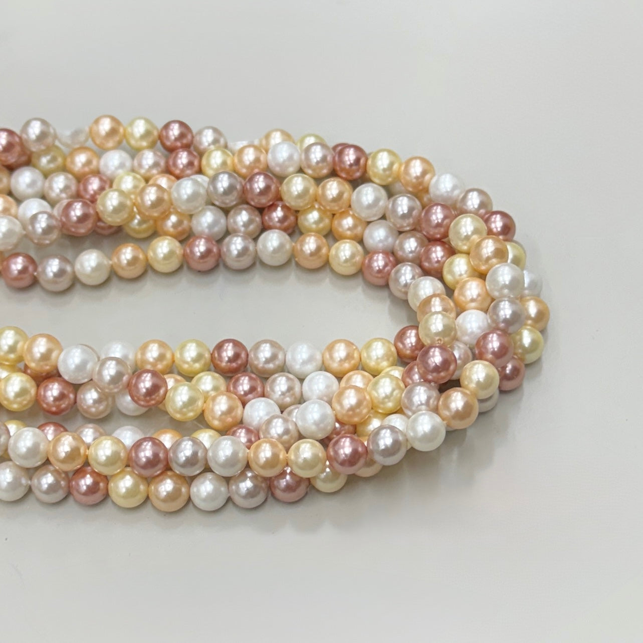 PERLA SHELL | 8MM | MIX BLANCO DAMASCO ROSA