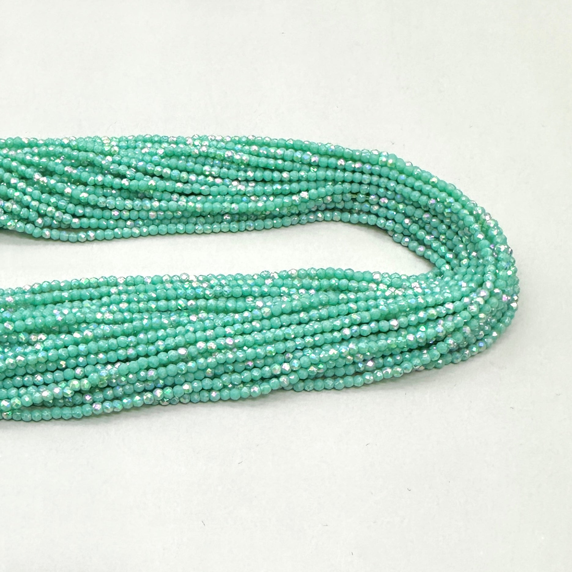 CRISTALES MINERALES FACETADO | VERDE TURQUESA TORNASOL