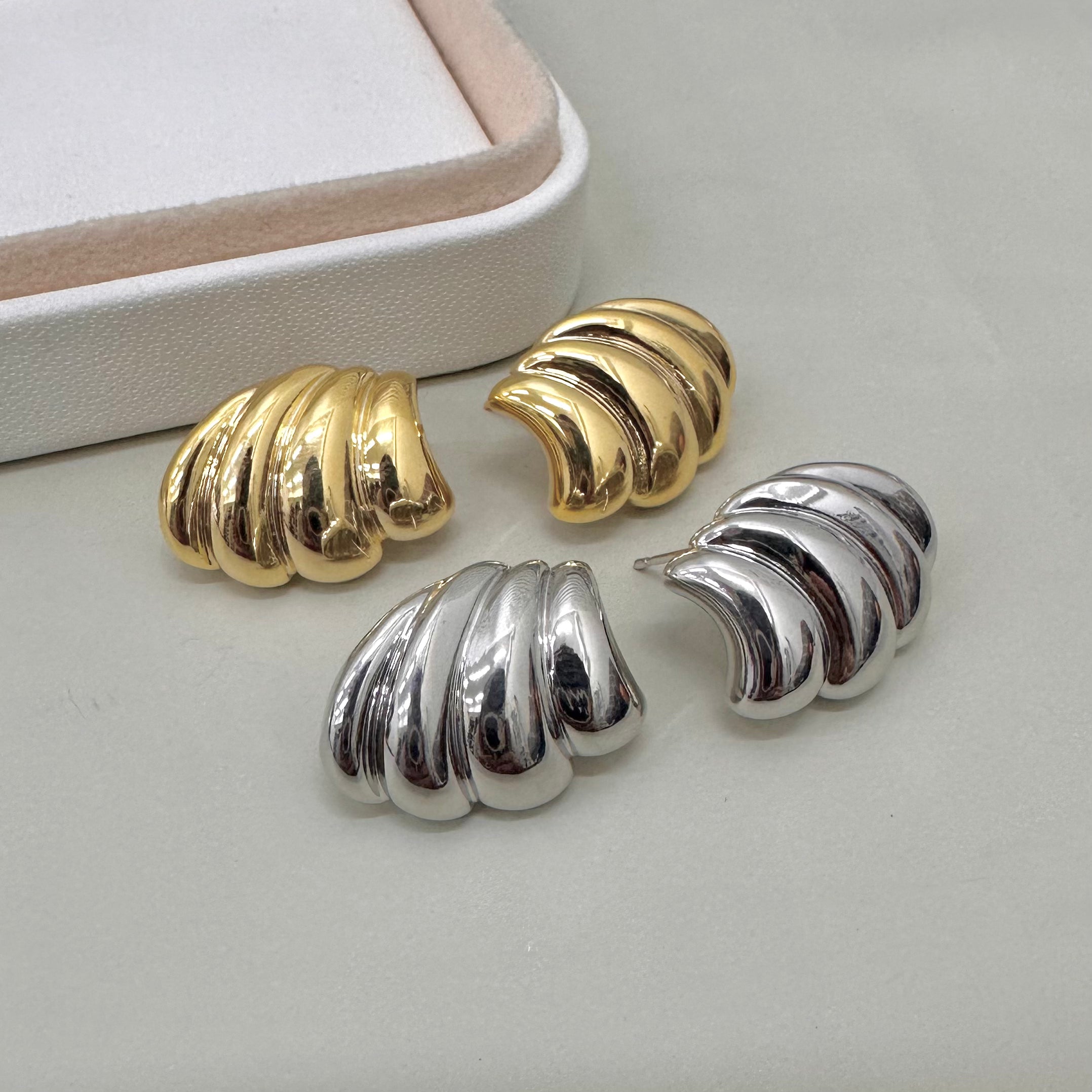 AROS BAÑO DE ORO | CARACOLA | 24MM X 19MM