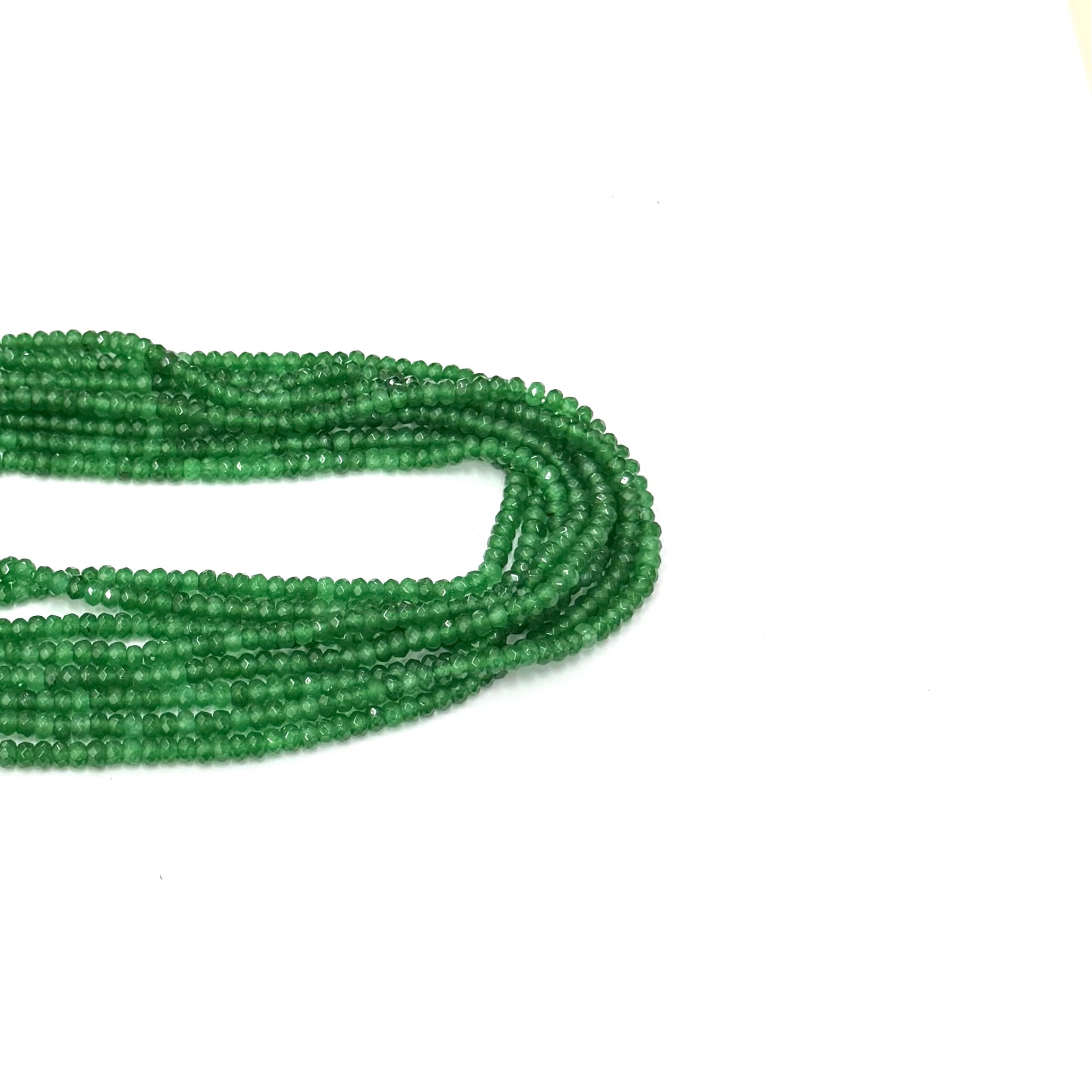 AGATA FACETADA RONDELL | 4MM | VERDE MATIZADO SEMI TRASLUCIDO