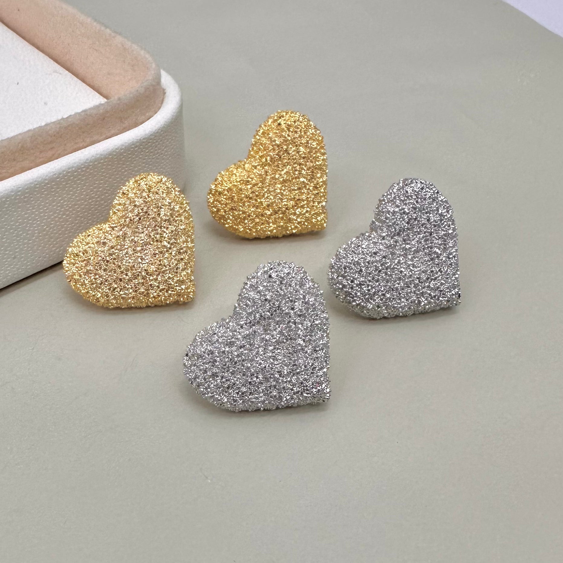 AROS BAÑO DE ORO | CORAZON DE AZUCAR | 20MM X 15MM