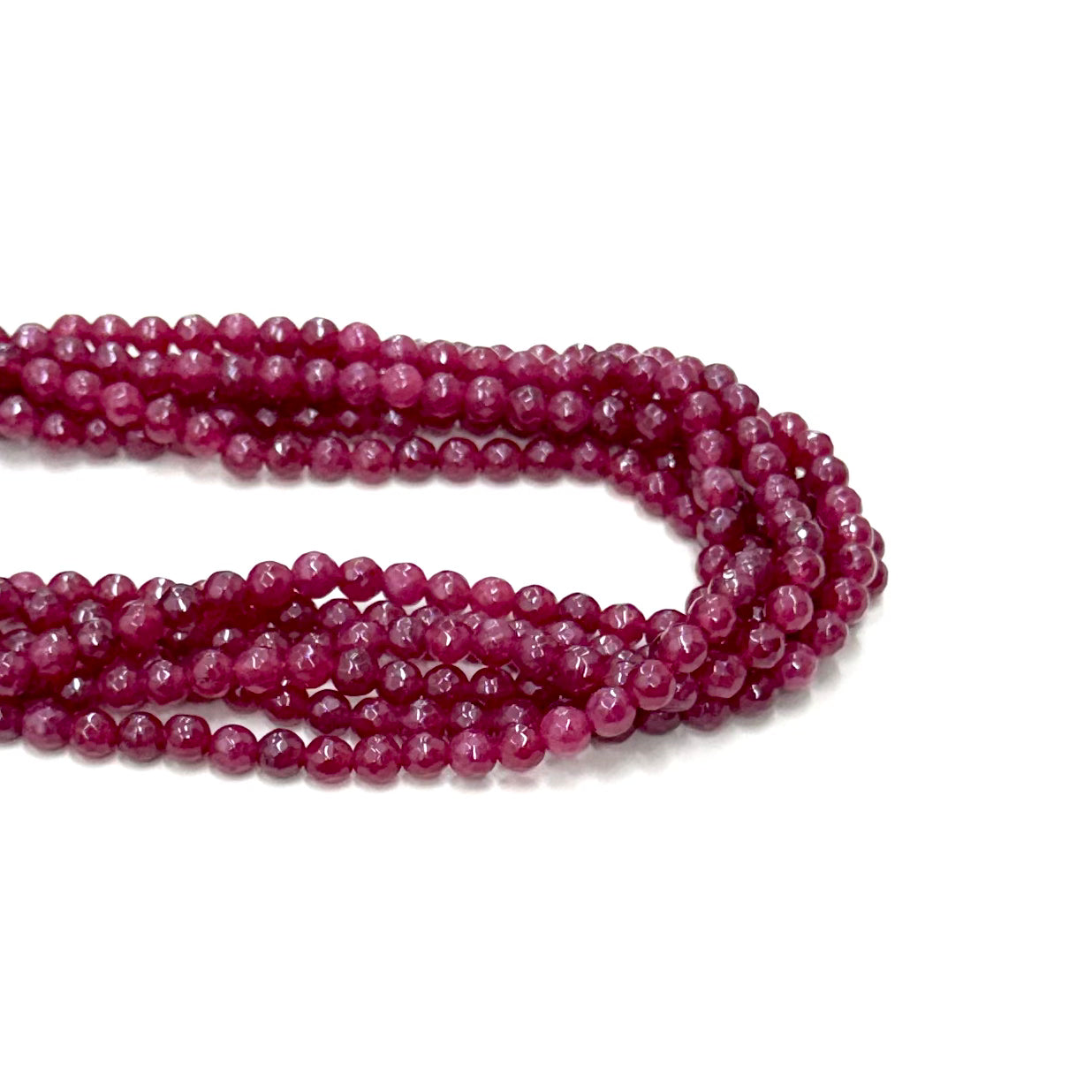 Agata Facetada | 6mm | Burdeo claro traslucido