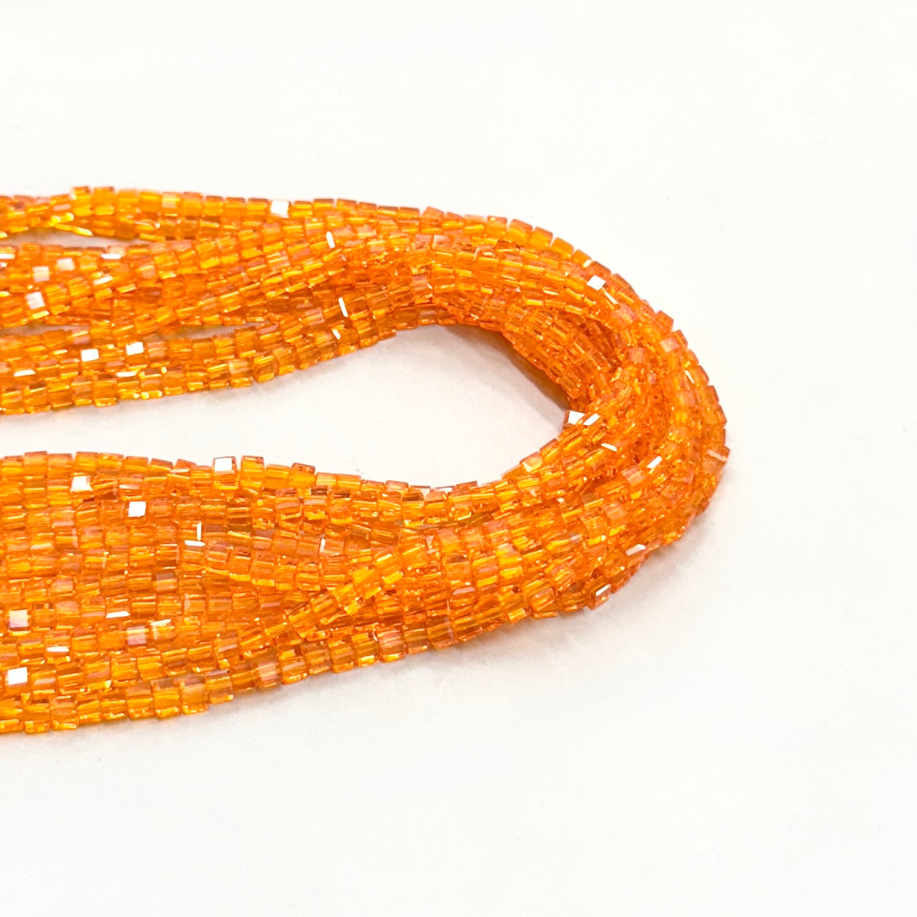 CRISTAL CUADRADO | 3MM | NARANJA TRASLUCIDO TORNASOL