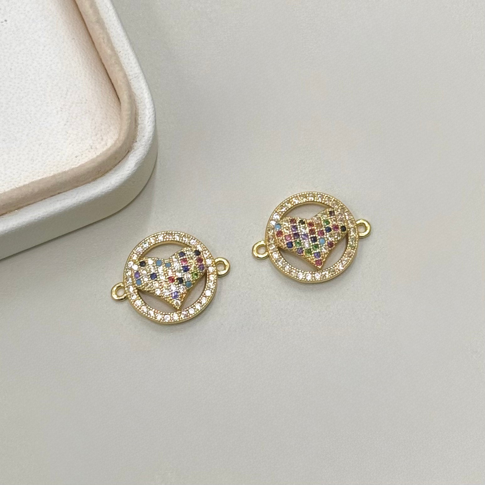 CONECTOR CORAZON | 15MM-1UND | DORADO