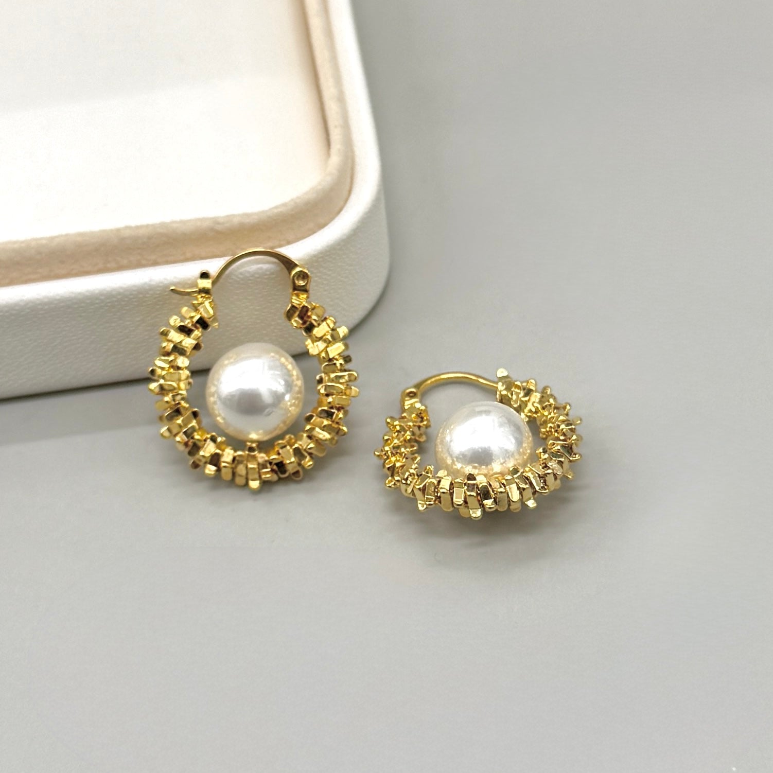 AROS | ARGOLLAS DE DISEÑO CON PERLA | 20MM