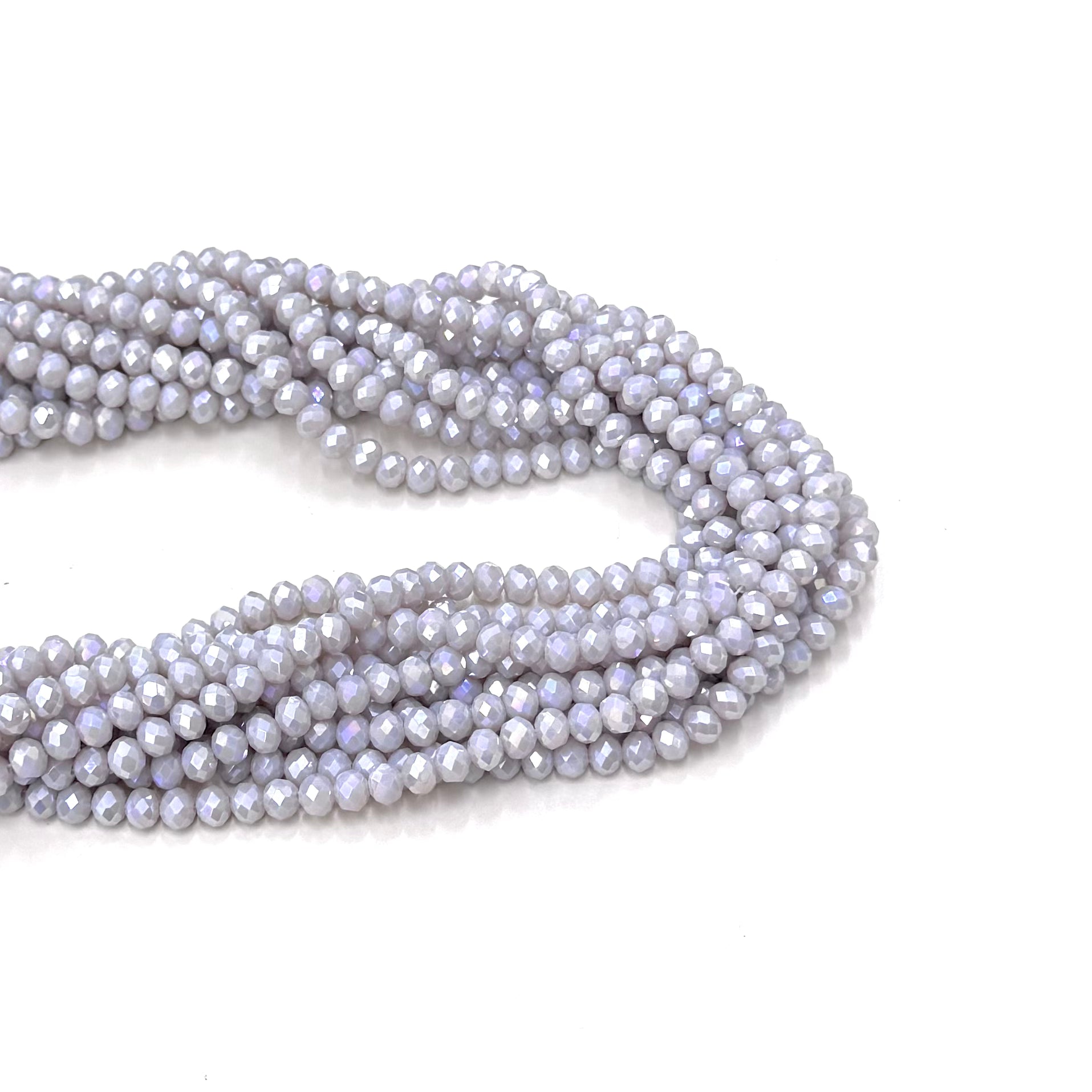 Cristal chato | 6 mm | Opalescente Tornasol Gris