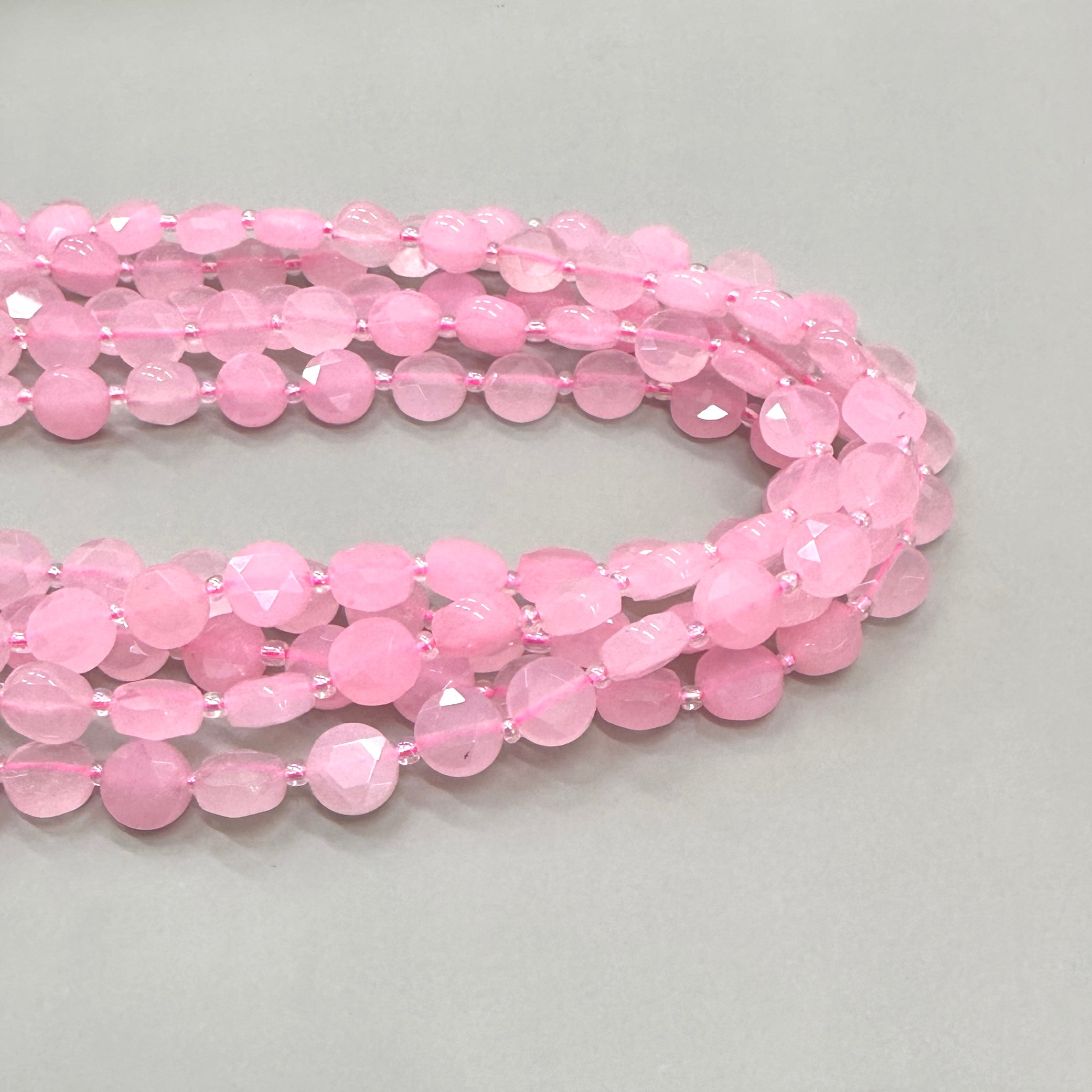 PIEDRA COIN FACETADA  | CUARZO ROSADO INTENSO