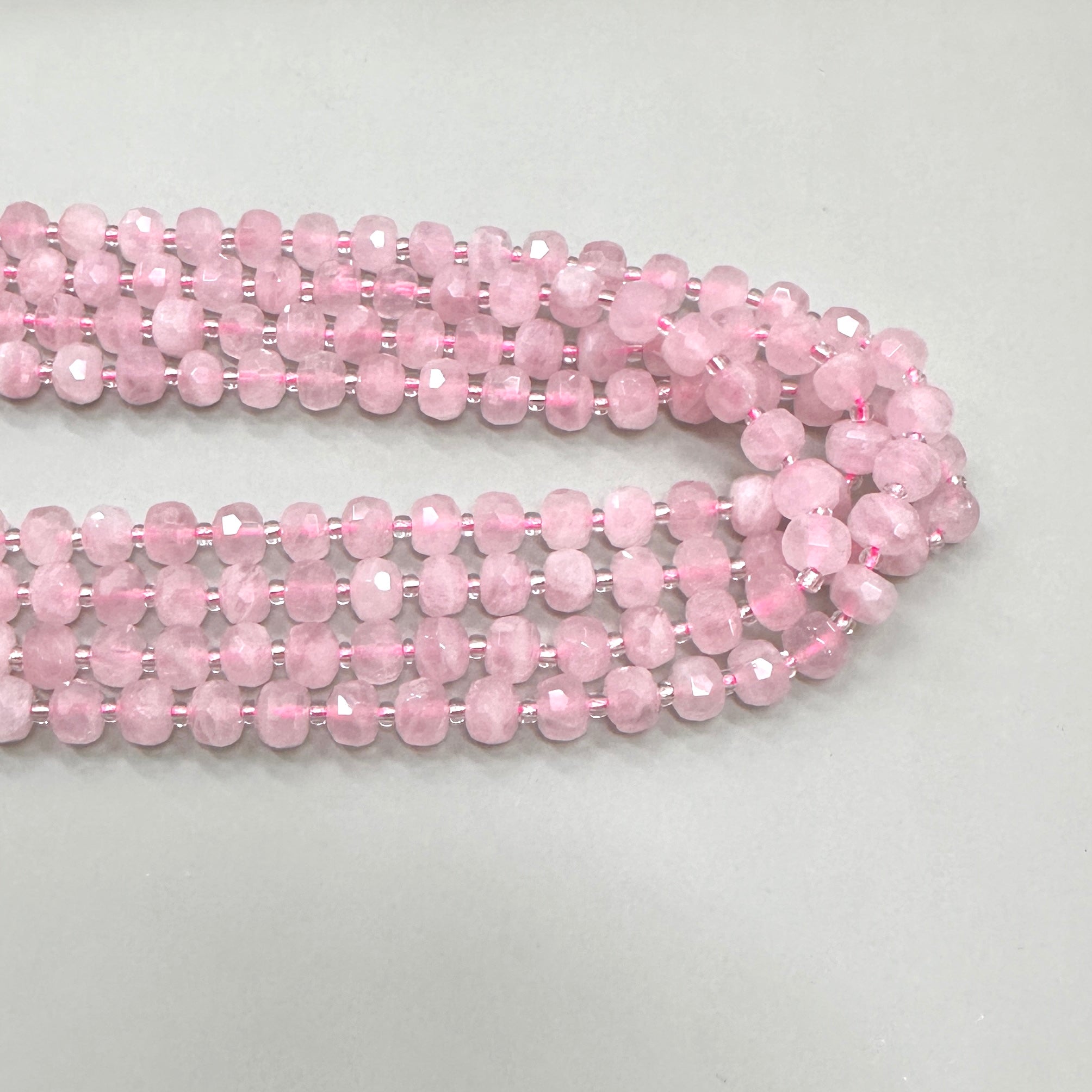 PIEDRA RONDELL FACETADA | CUARZO ROSADO