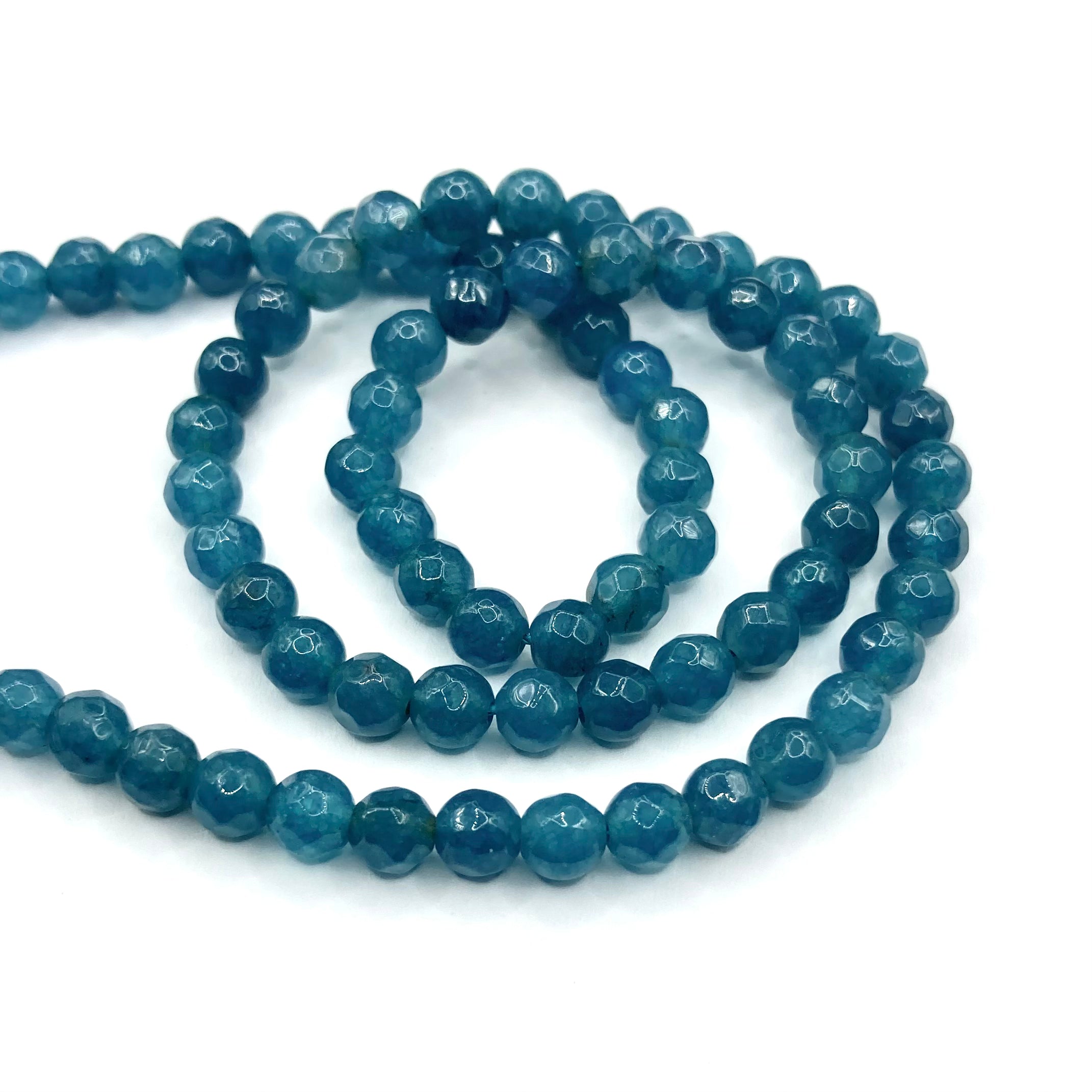 Agata Facetada | 4mm | Verde petroleo